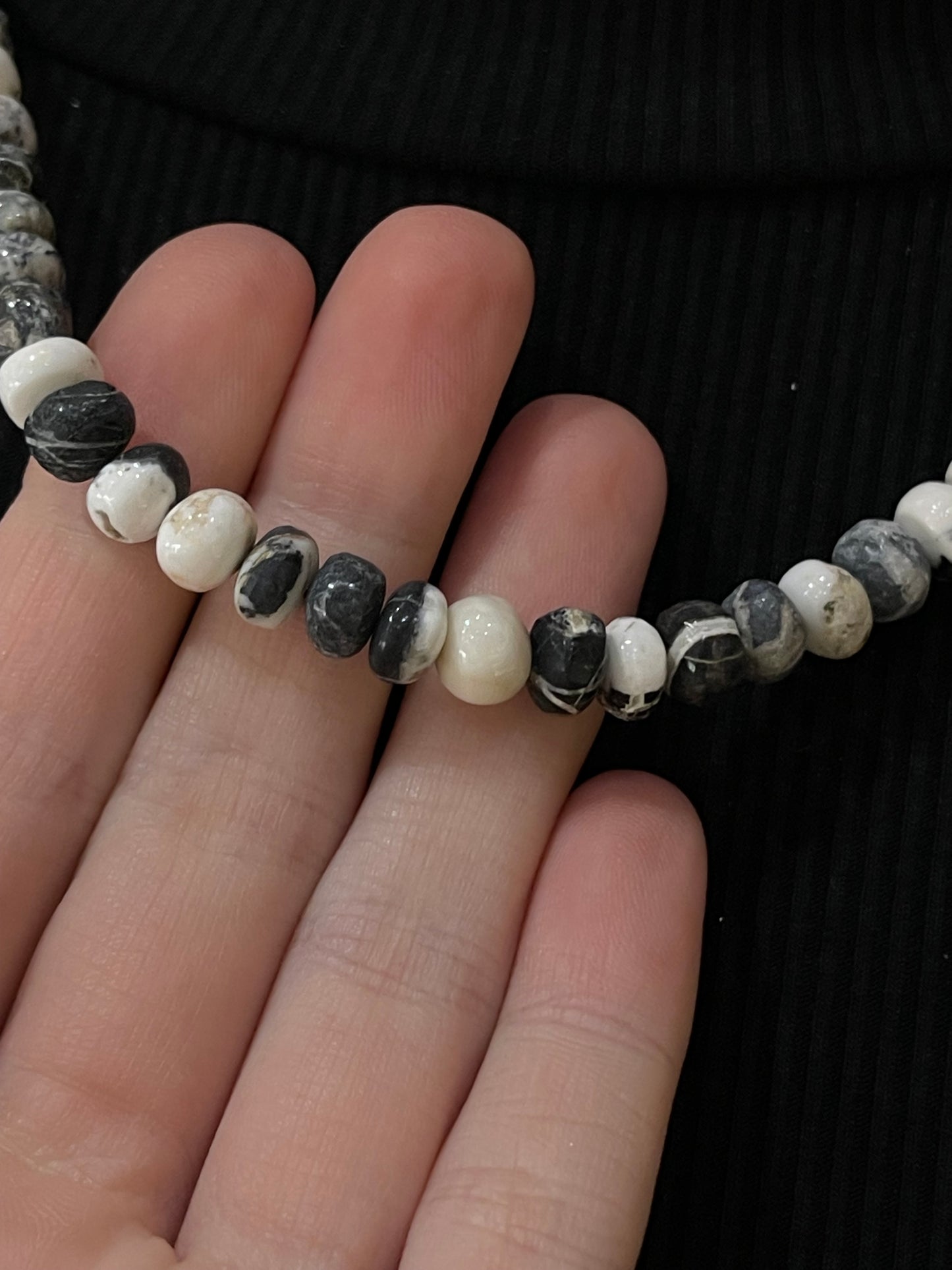 19" 7mm White Buffalo Beaded Necklace