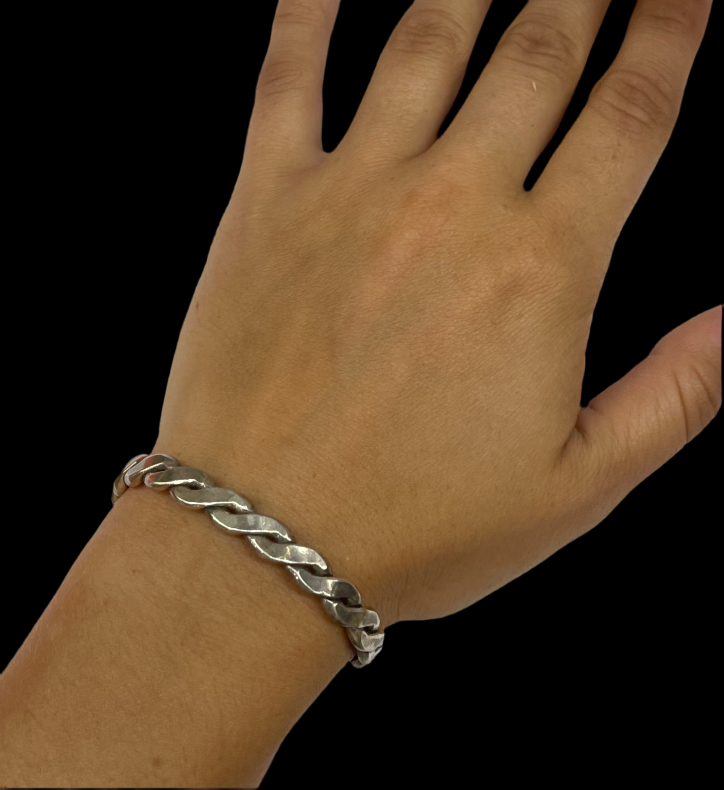 Twisted Sterling Silver Cuff by Elaine Tahe, Navajo