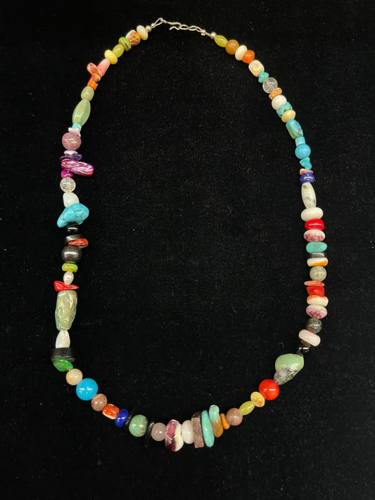 18" Multi Stone Chunk Nugget Necklace