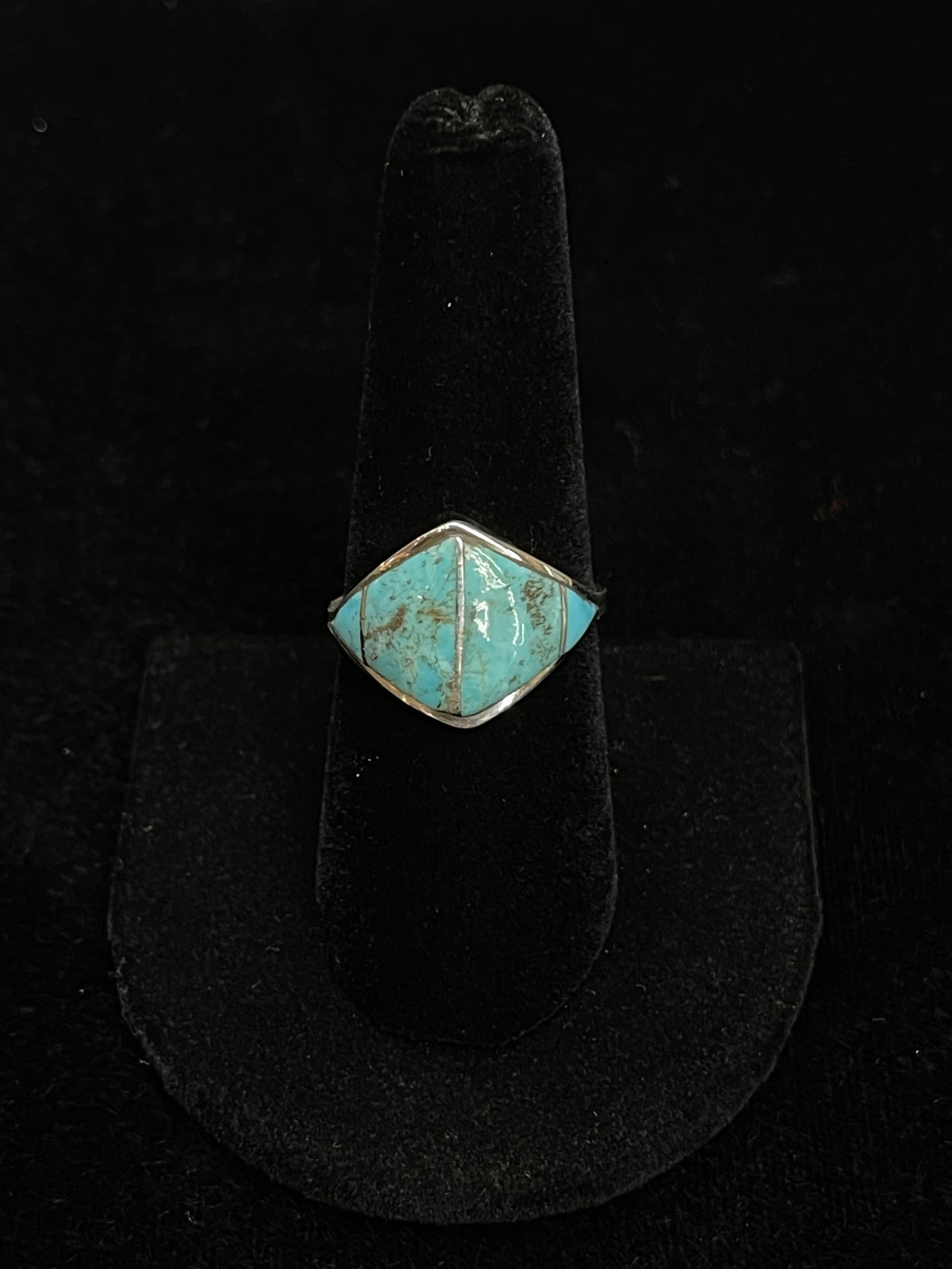 Turquoise Inlay Ring by Andrew Enrico, Navajo