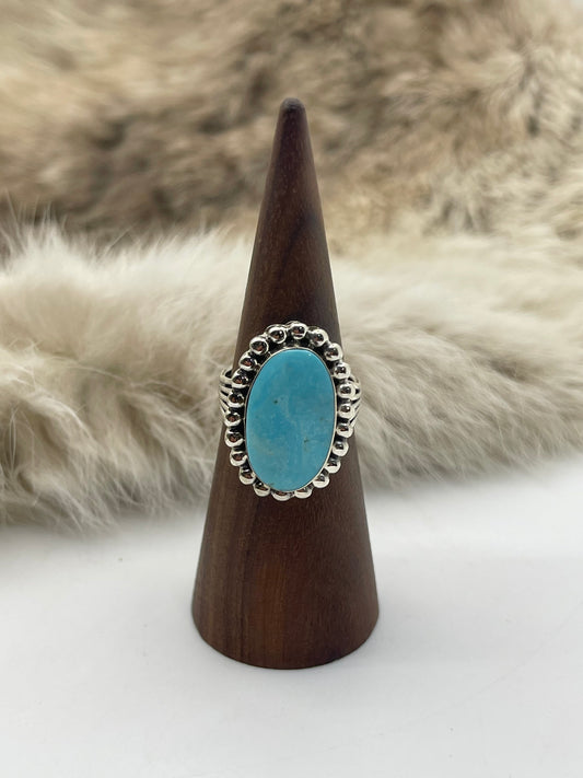 8.5 Turquoise Ring by James Bahe, Navajo