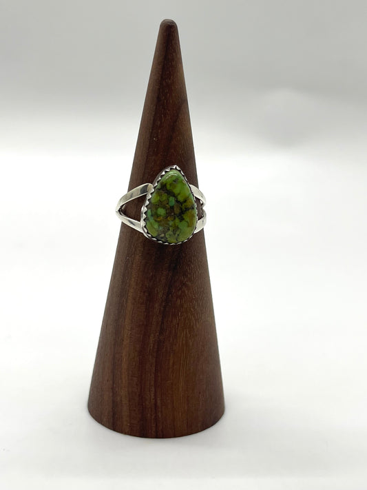 6.0 Sonoran Gold Turquoise Teardrop Ring by Gerald Joe, Navajo