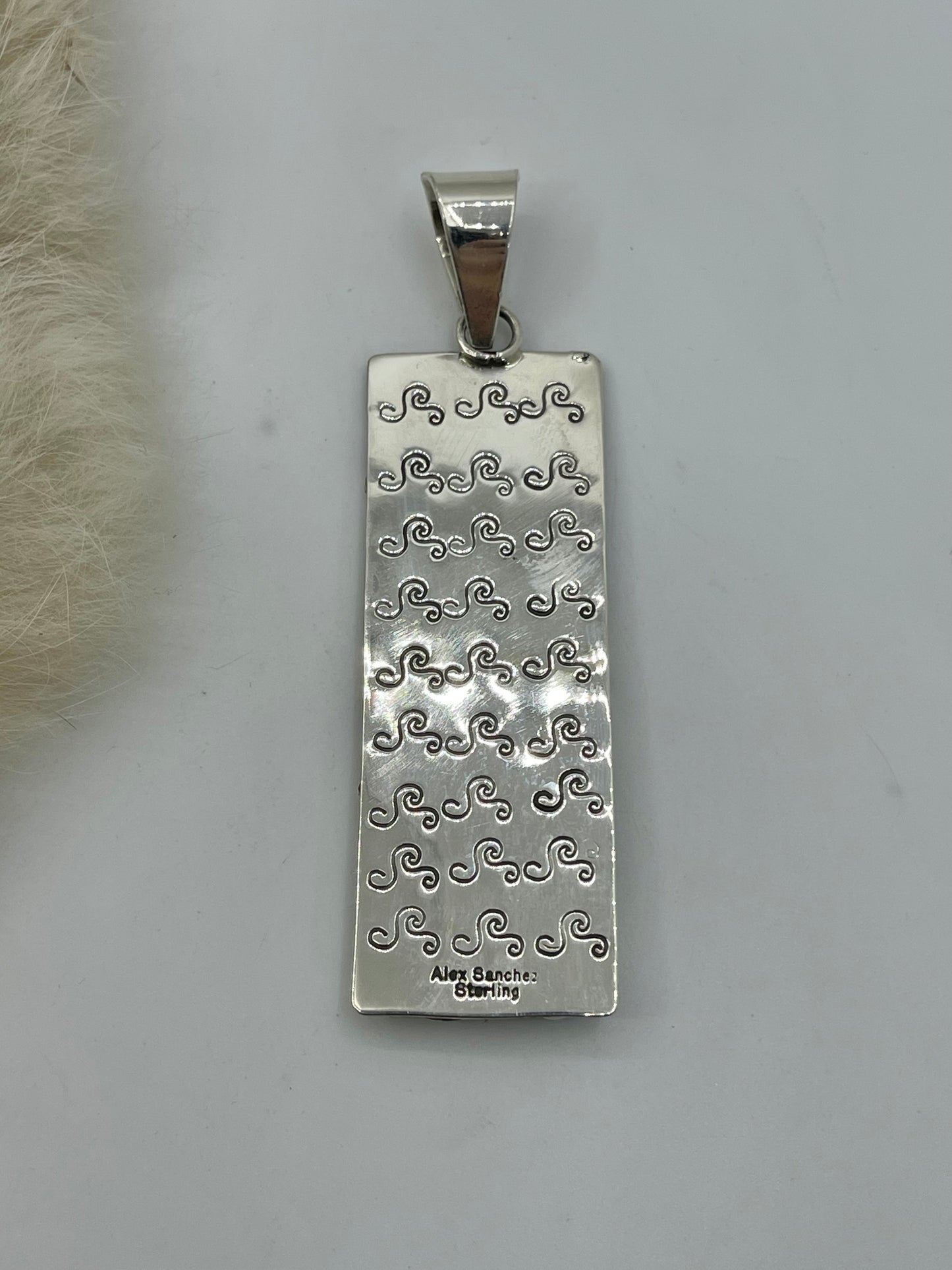 Kingman Turquoise Pendant with 10mm Bale by Alex Sanchez, Navajo