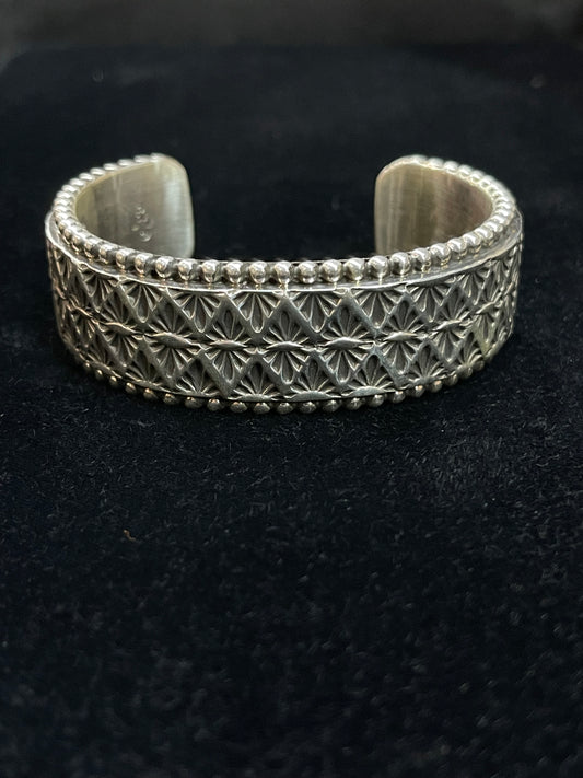 7,25 " Sterling Silver Cuff by Johnathan Nez, Navajo