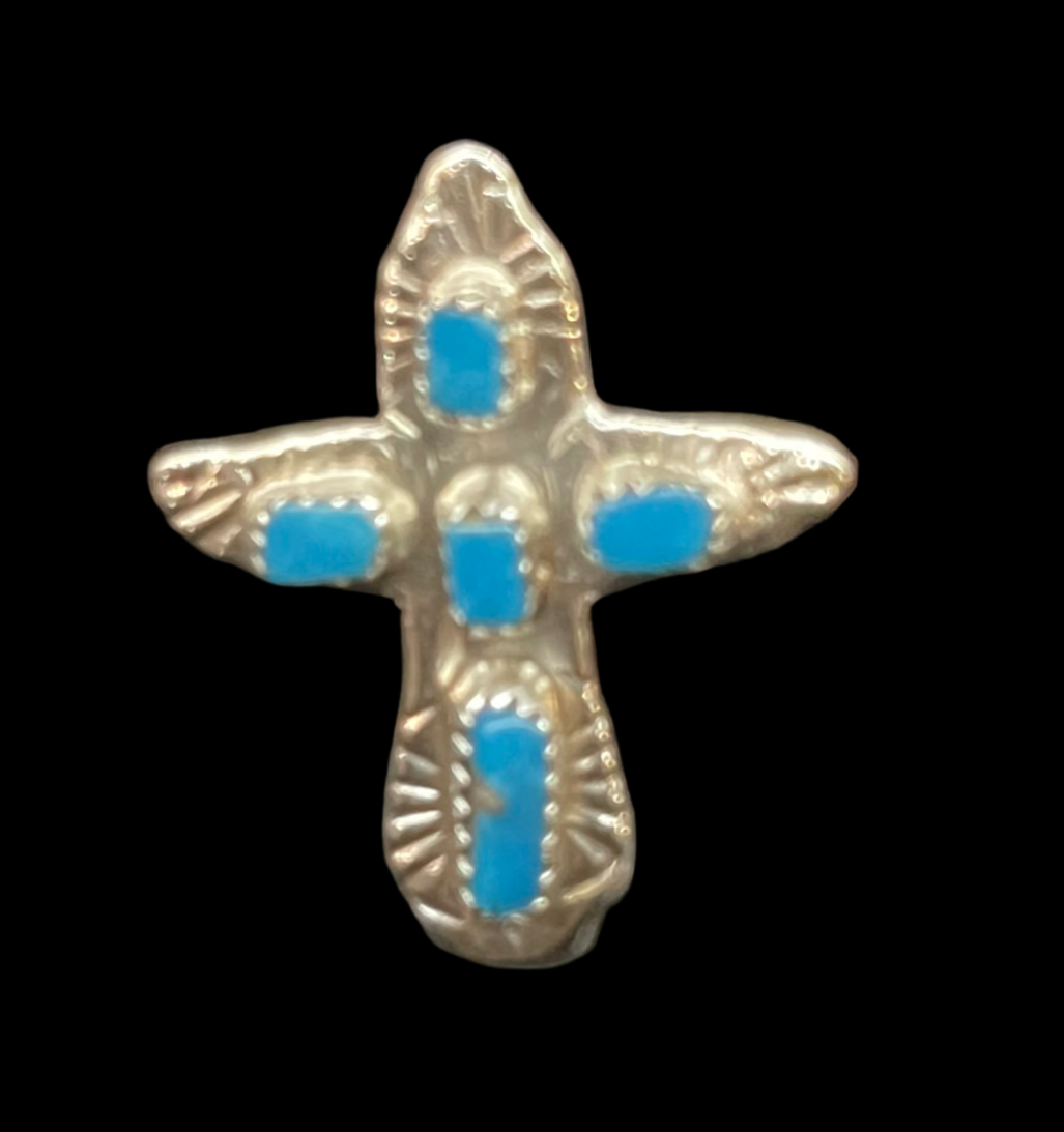 Sleeping Beauty Turquoise Cross by Celia Iule, Zuni