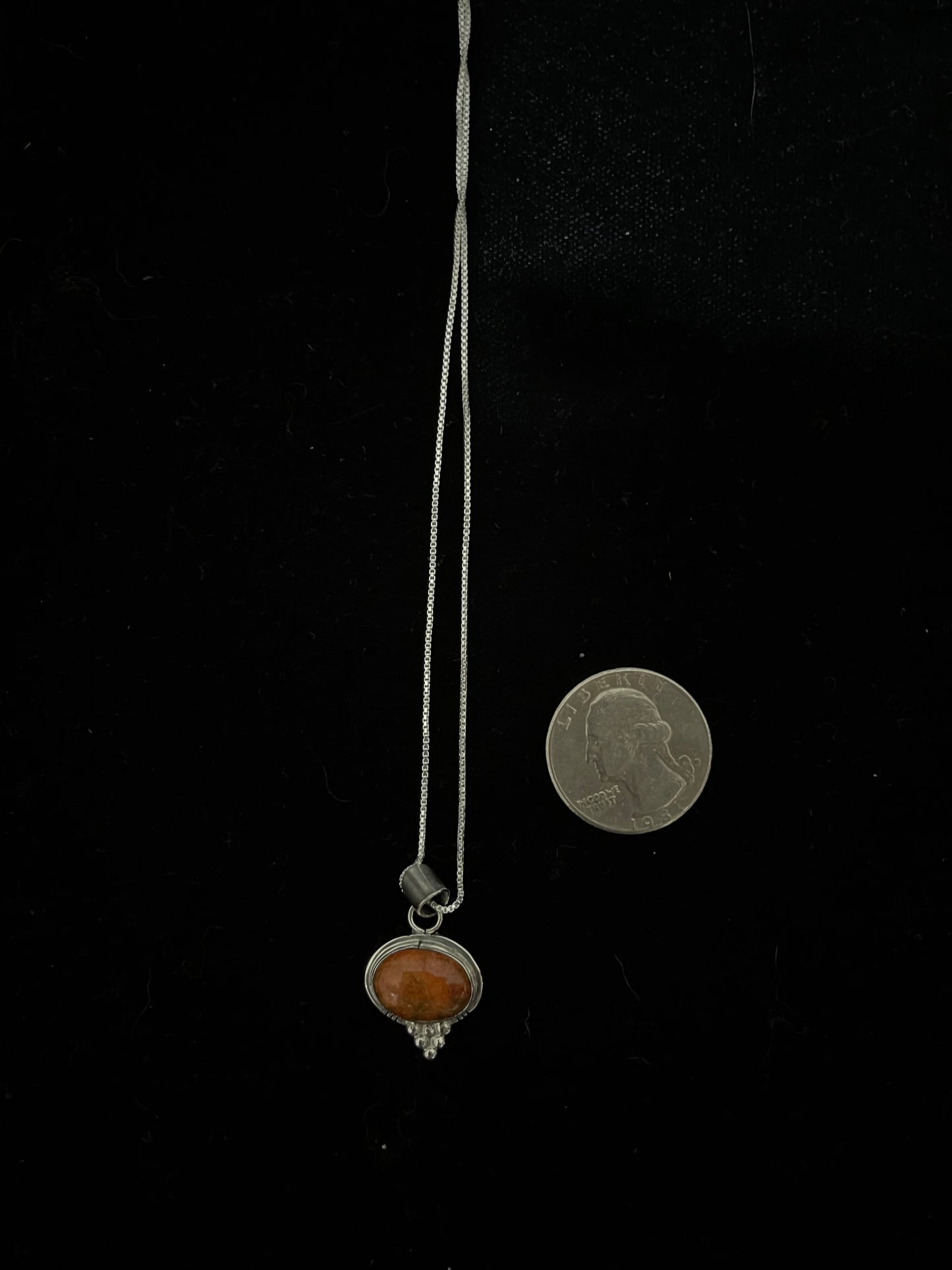 18" Apple Coral Necklace with a 4mm Bail, Navajo