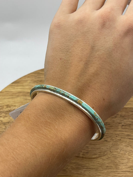 Cobblestone Style Inlay Turquoise Cuff by Steve Francisco, Navajo