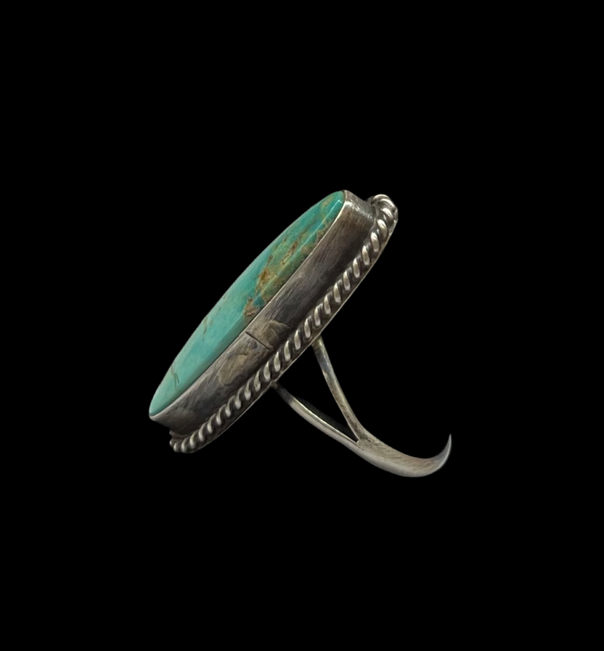 Kingman Turquoise Ring by Donovan Skeets, Navajo