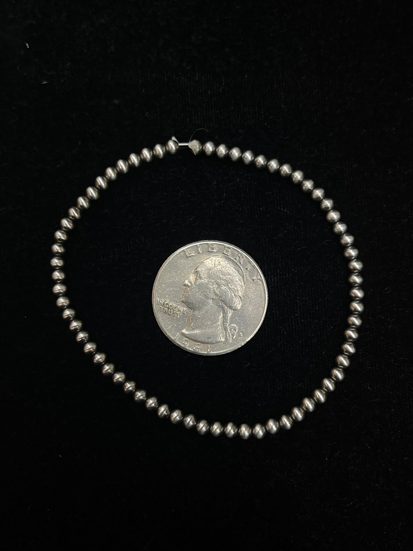 6 3/4" 3mm Silver Pearl Bracelet