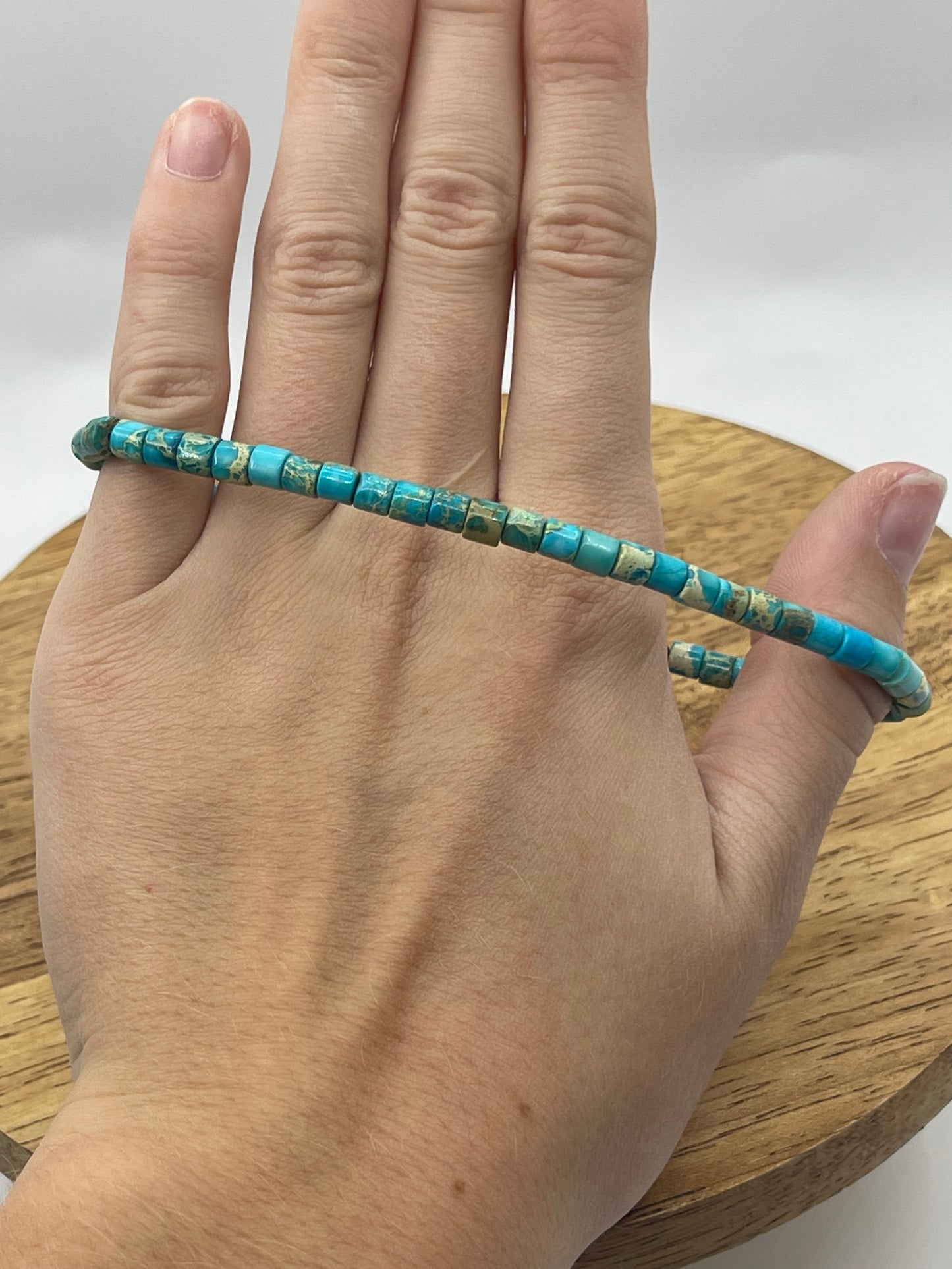 8 1/2"+1" Turquoise Heishi Bead Anklet