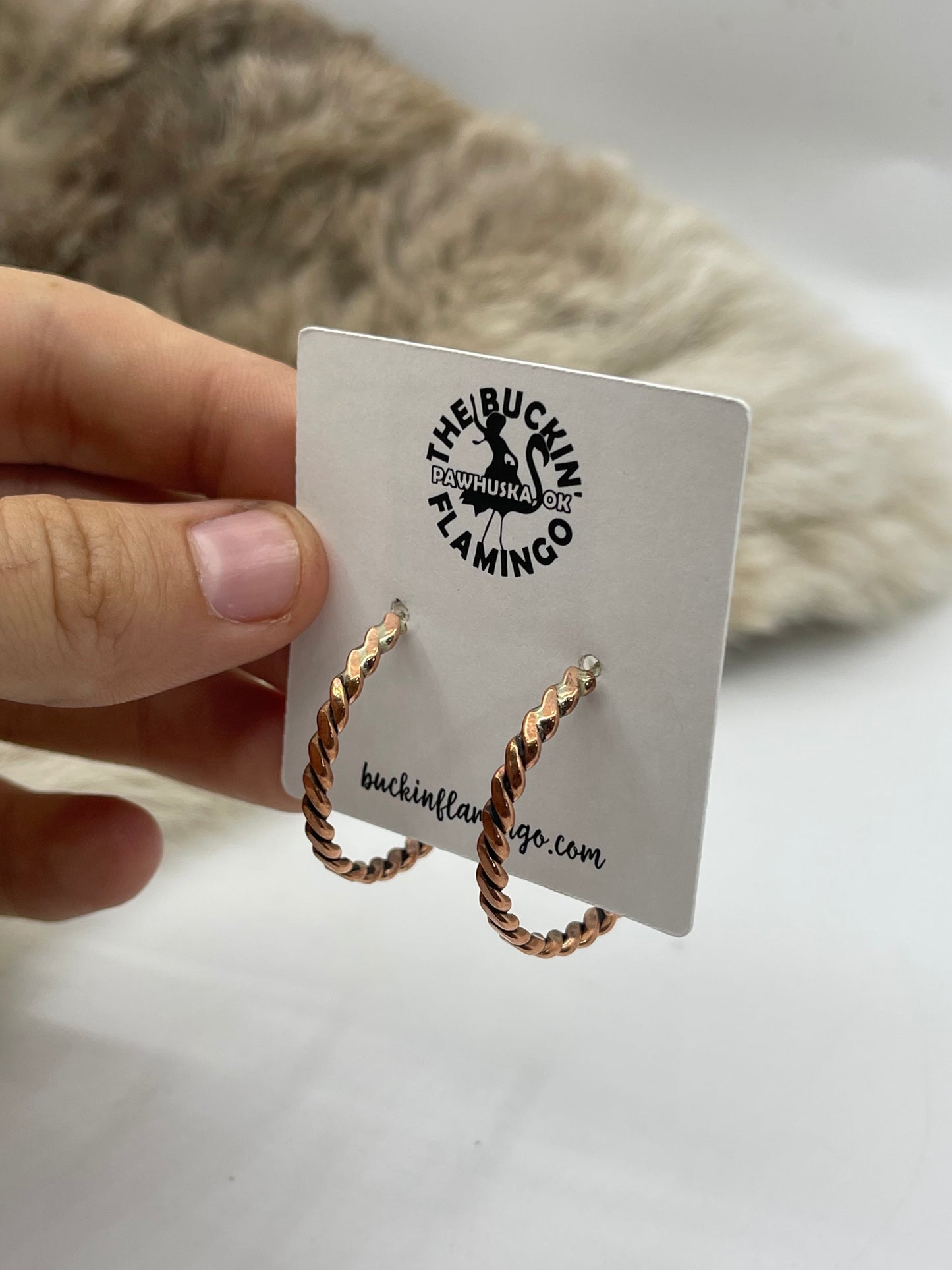 Twisted Wire Copper Hoop Earrings