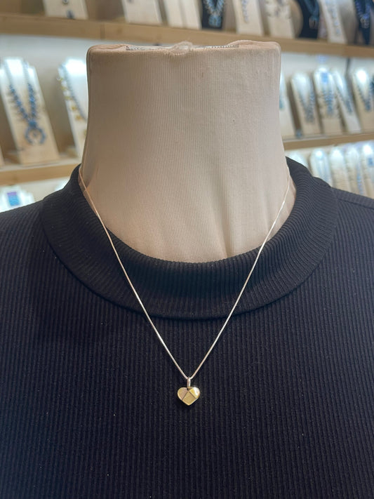 18" Heart Pendant By Linda Chavez, Zuni