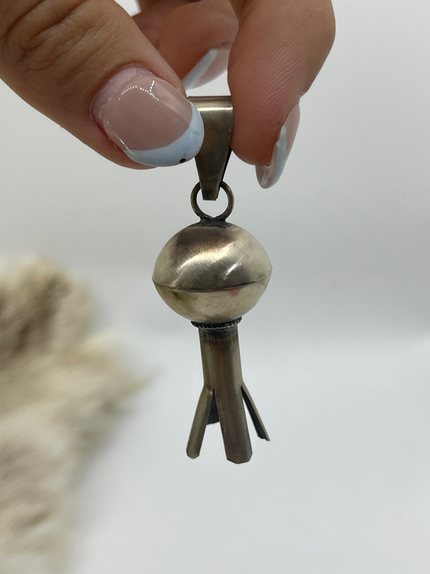 20mm Handmade Navajo Pearl Blossom Pendant by Monica Smith, Navajo