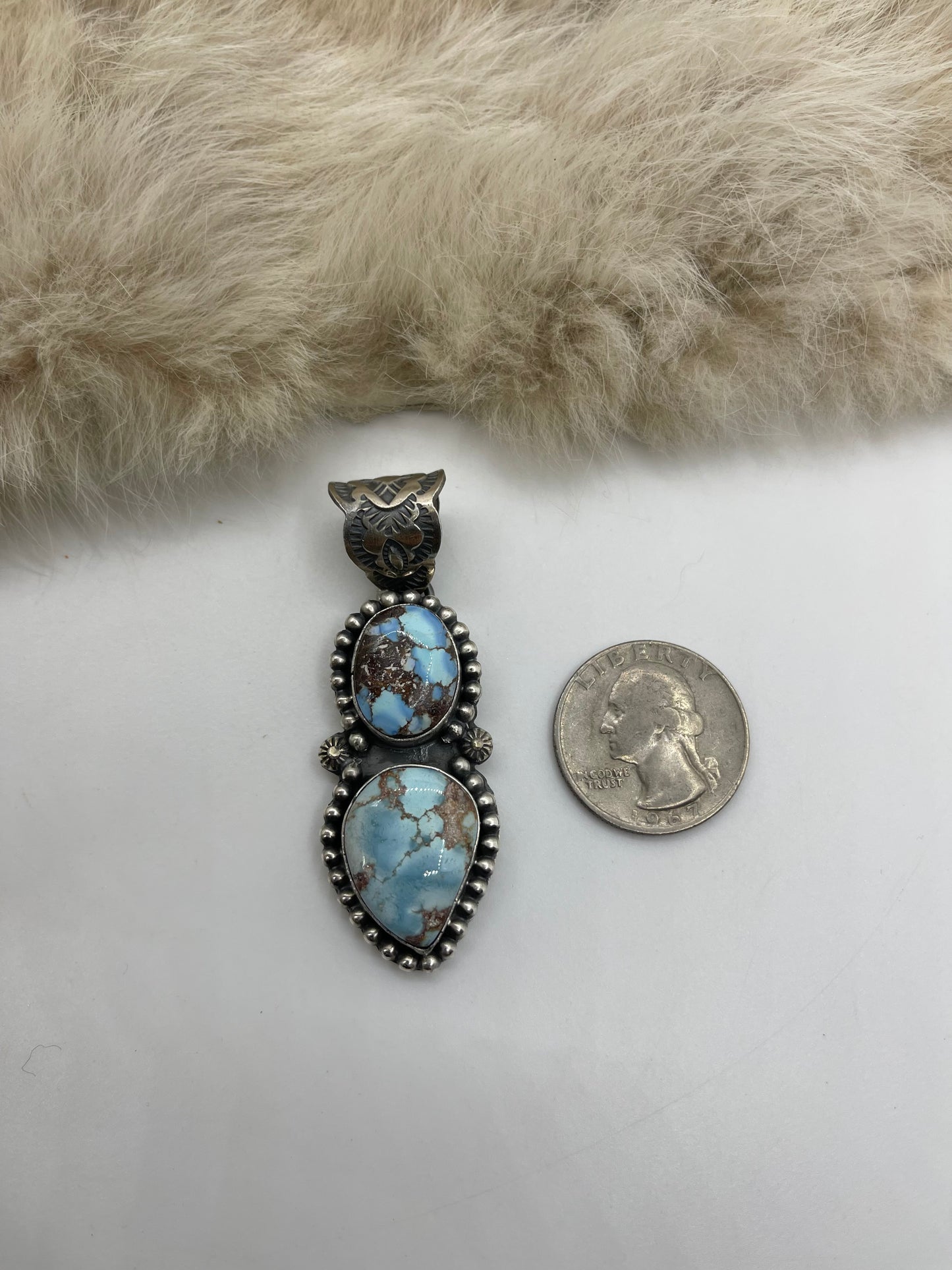 10mm Bail L2 Stone Golden Hills Turquoise Pendant