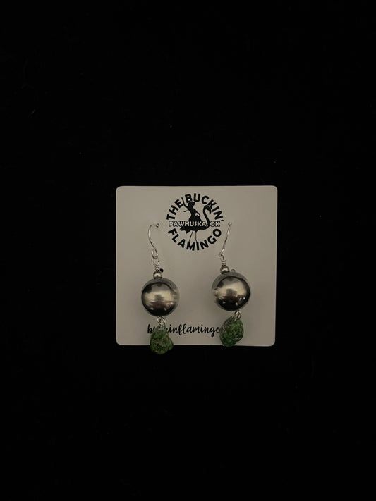 12mm Navajo Pearl and Sonoran Gold Turquoise Dangle Earrings