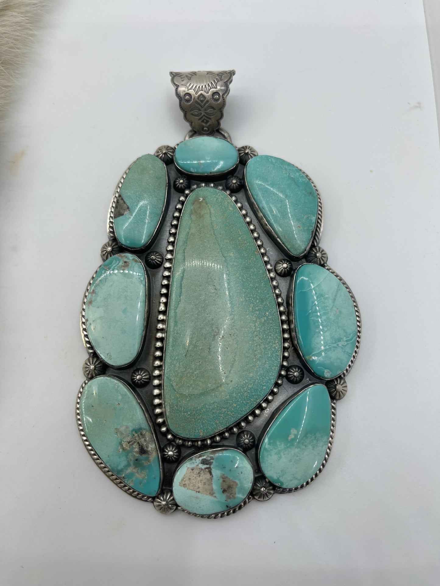 Turquoise Cluster Pendant by Jeff Largo, Navajo