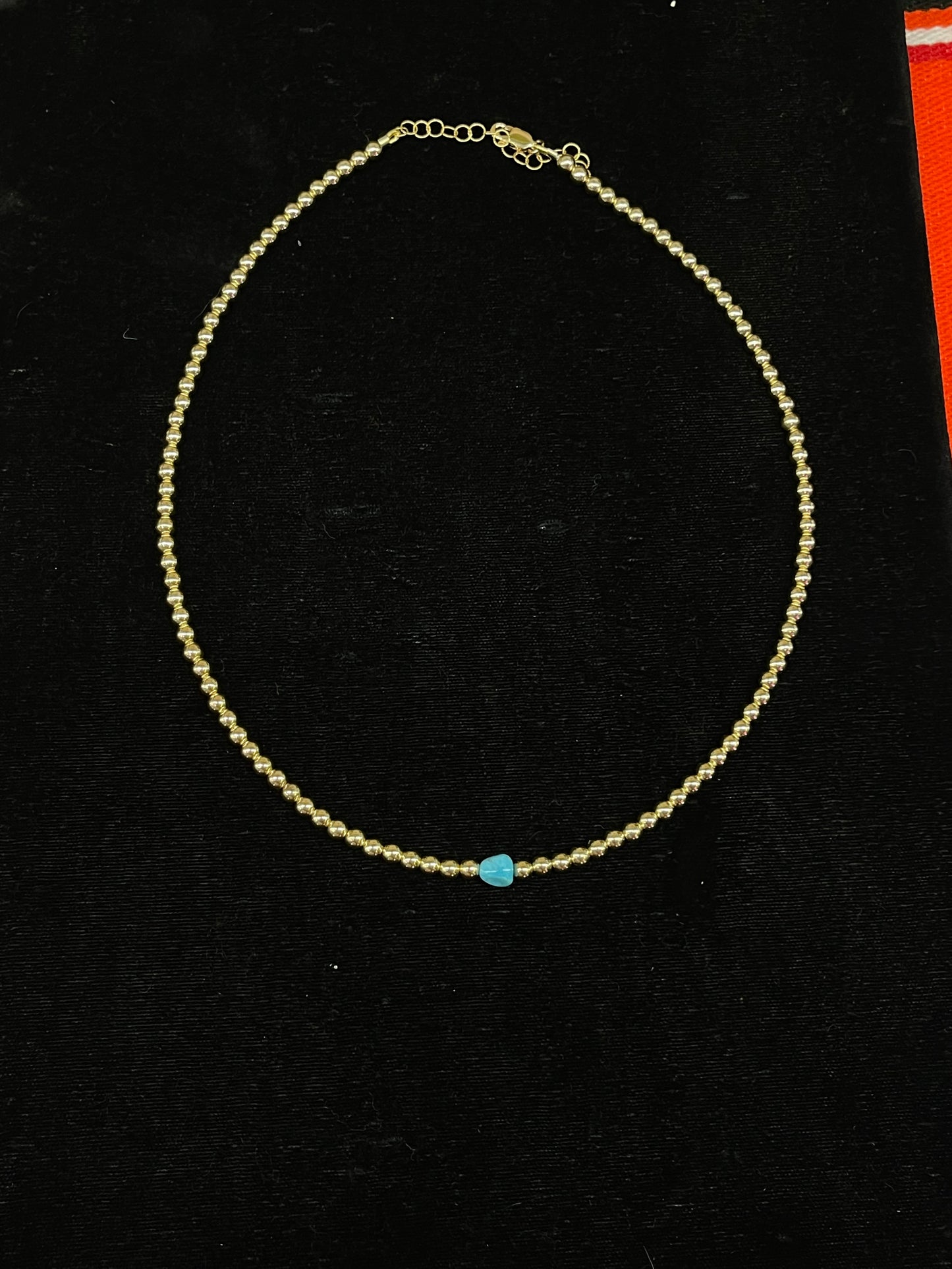 14K Gold Filled Necklace with Turquoise Stone