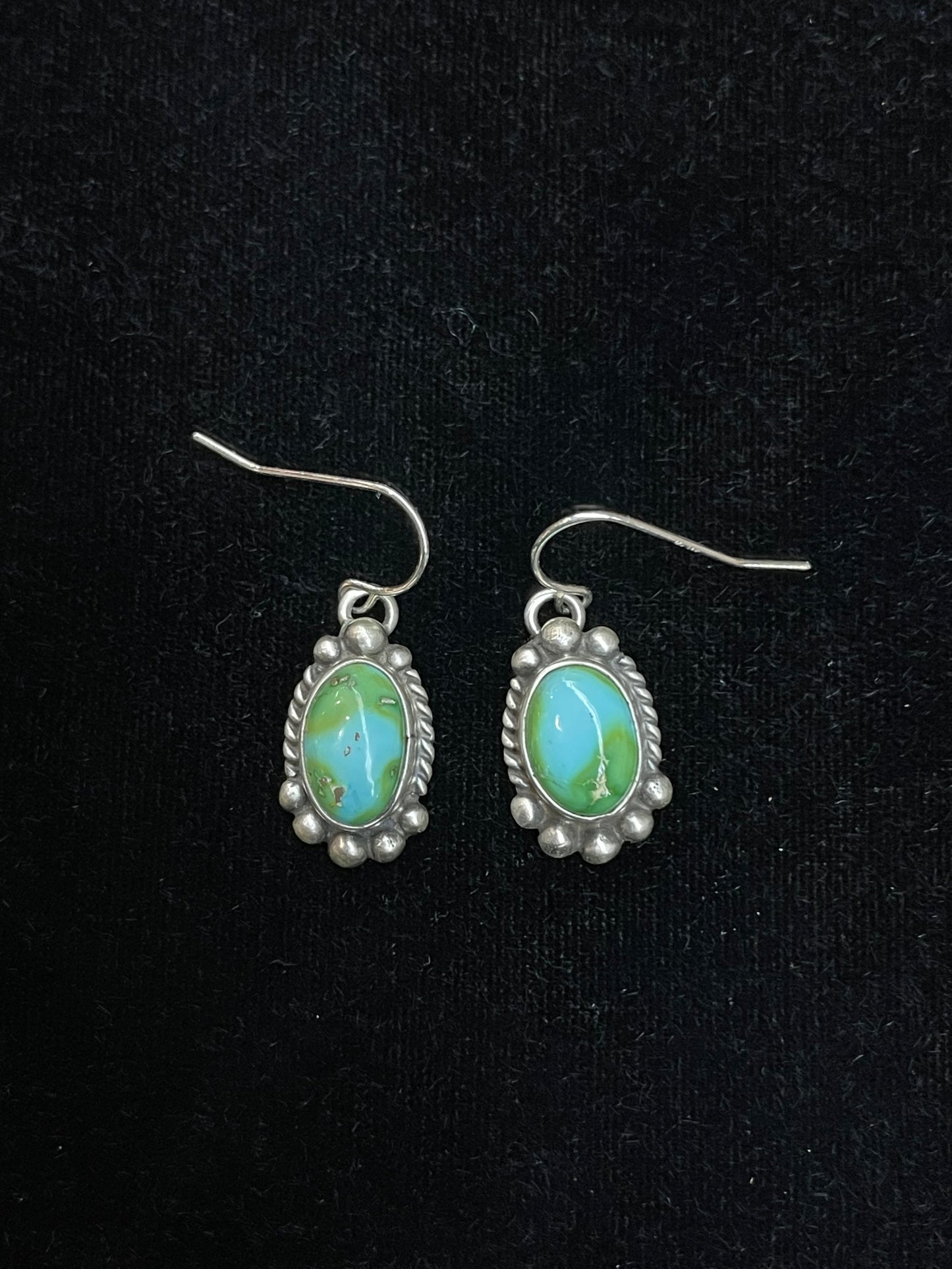 Sonoran Gold Turquoise Dangle Earrings by Donovan Skeet, Navajo