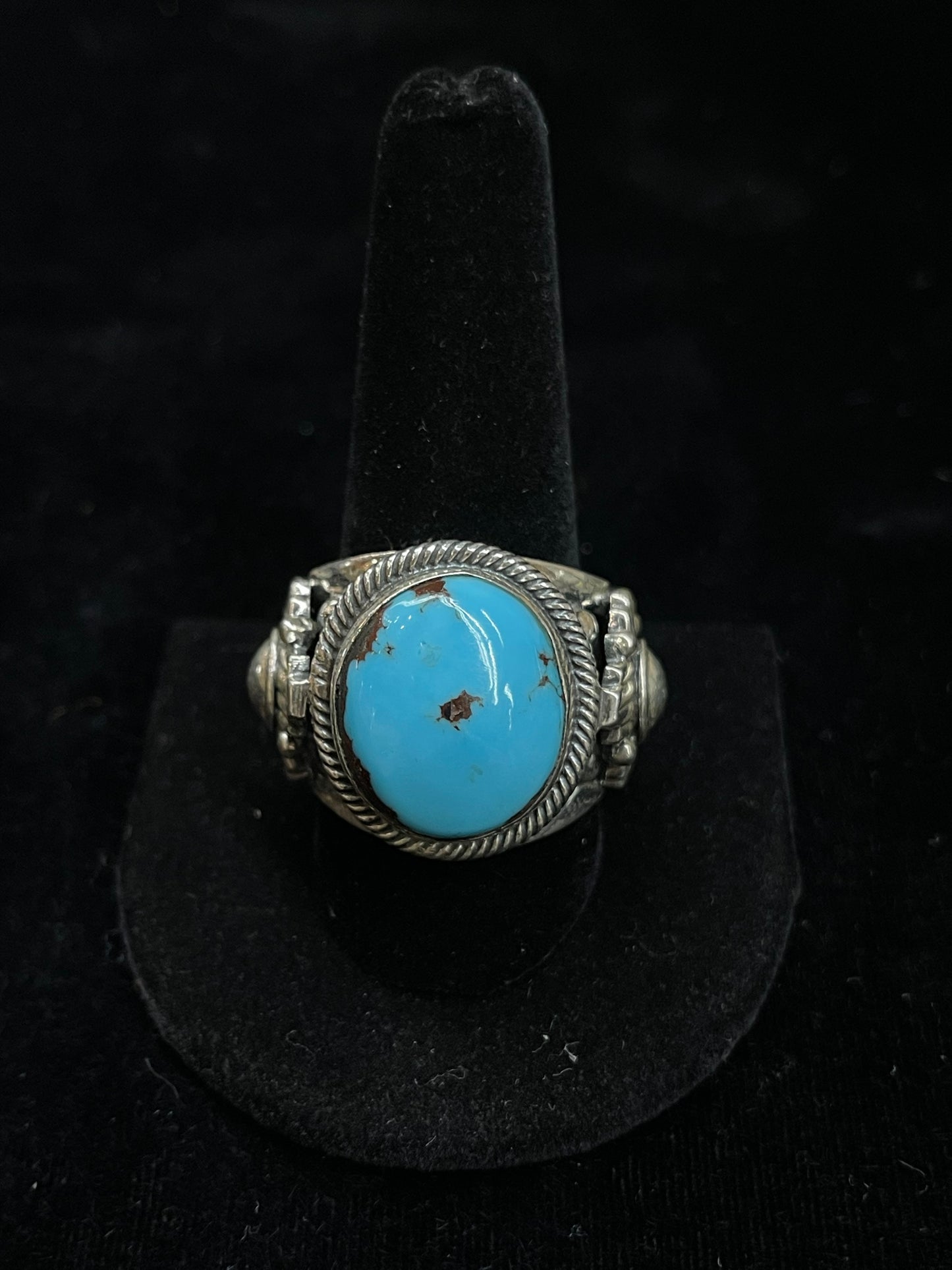 11.5 Kingman Turquoise Men's Ring by Zia