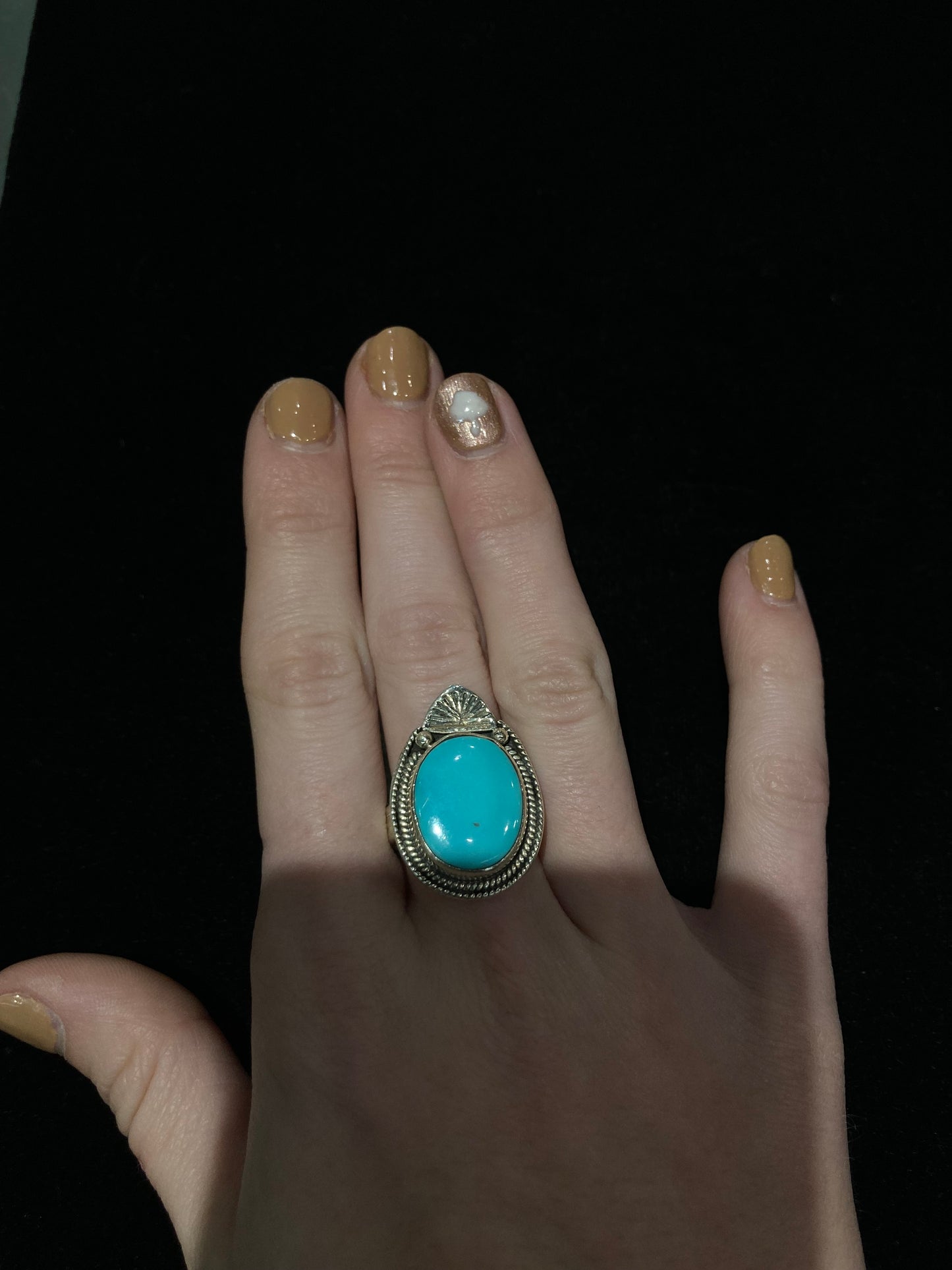 7.0 Kingman Turquoise Oval Ring