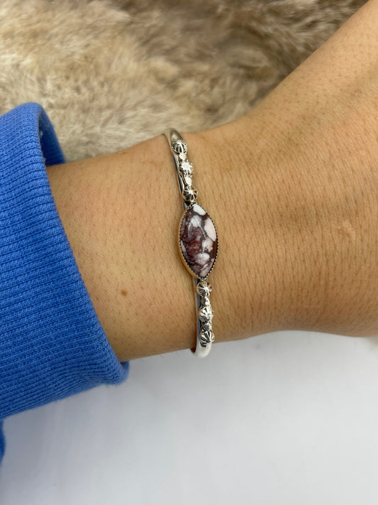 6.25”-7.5” Wild Horse Cuff by Michael Yazzie, Navajo