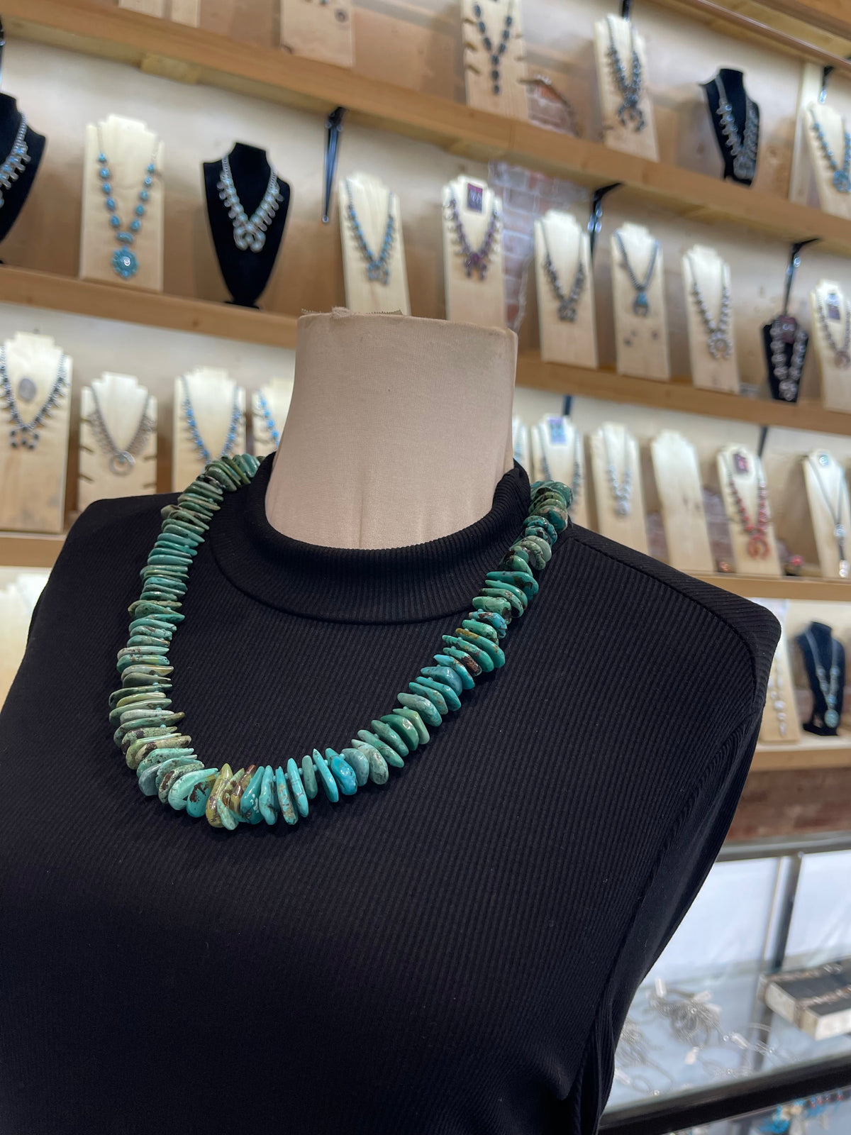 24" Chunky Turquoise Teardrop Necklace