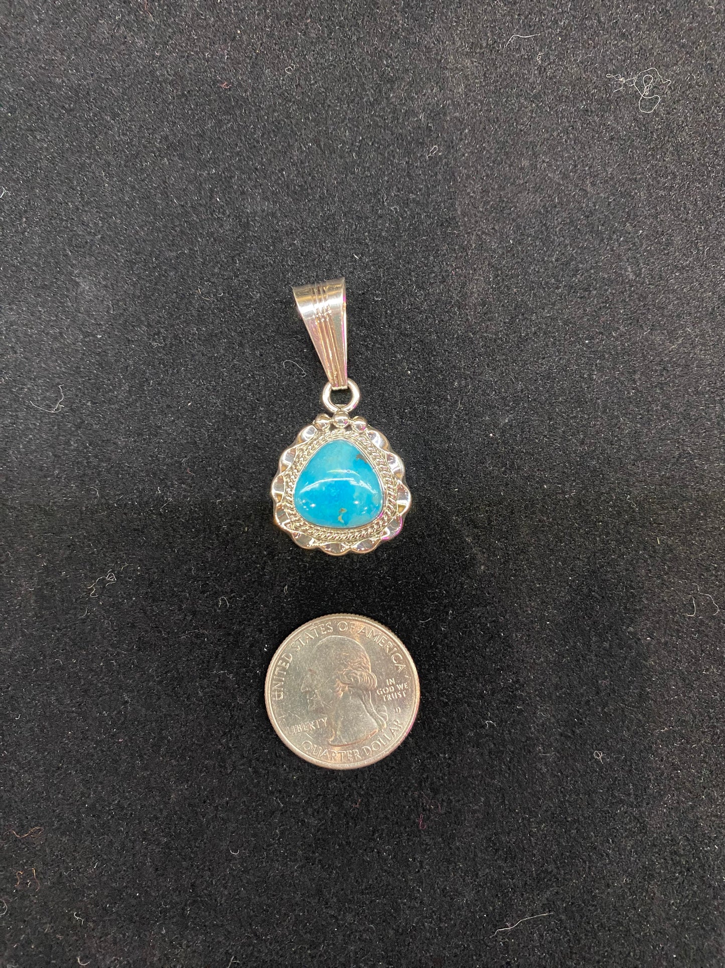 Turquoise Pendant by Samuel Yellowhair, Navajo