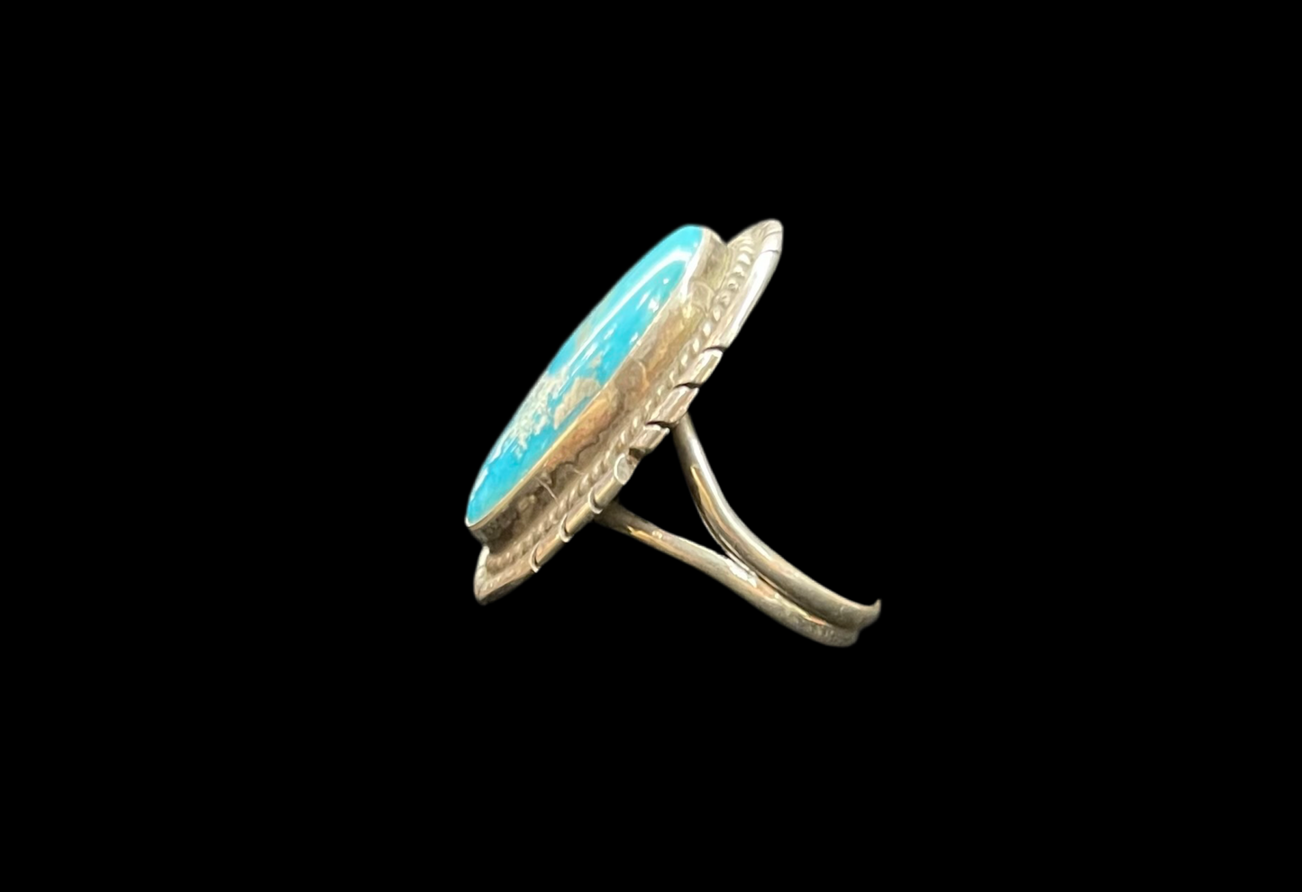 5.5 Kingman Turquoise Ring by Peggy Skeets, Navajo