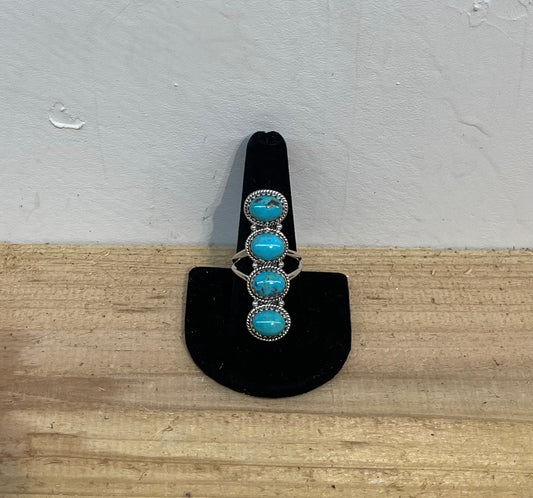 9.0 4-Stone Kingman Turquoise Ring