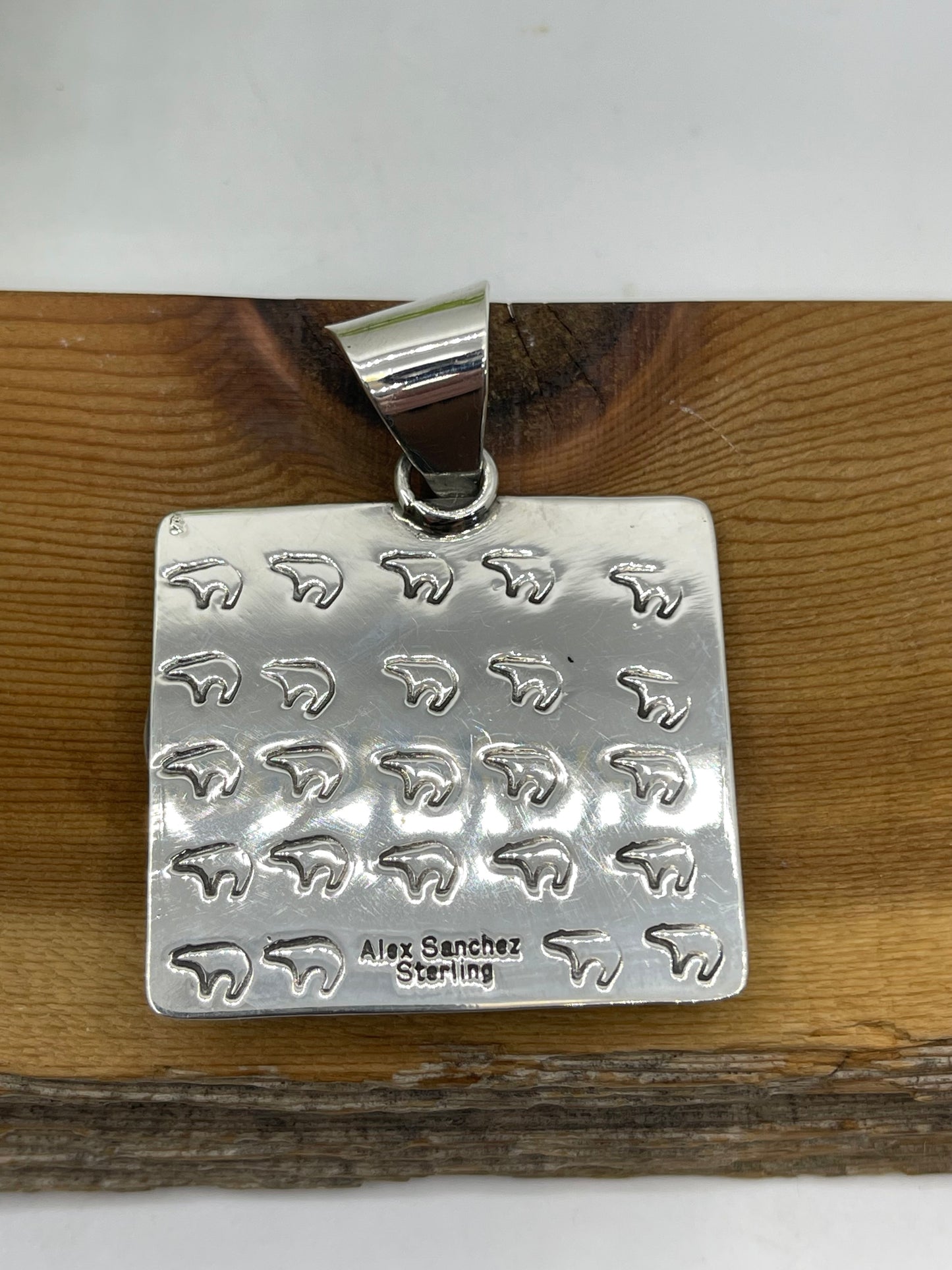 8mm Bail Kingman Turquoise Pendant by Alex Sanchez, Navajo