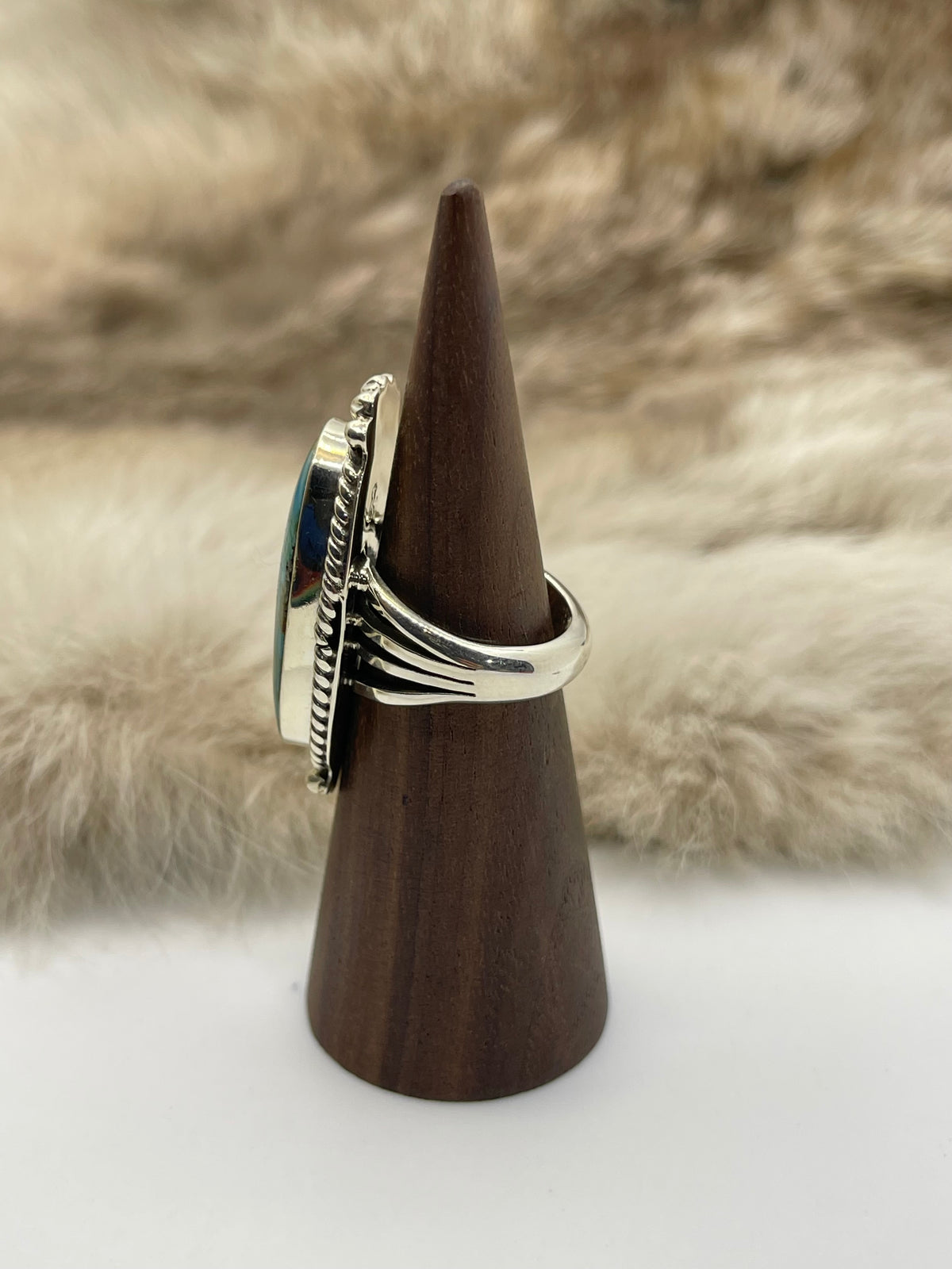 6.5 Kingman Turquoise Ring by Michael Yazzie, Navajo