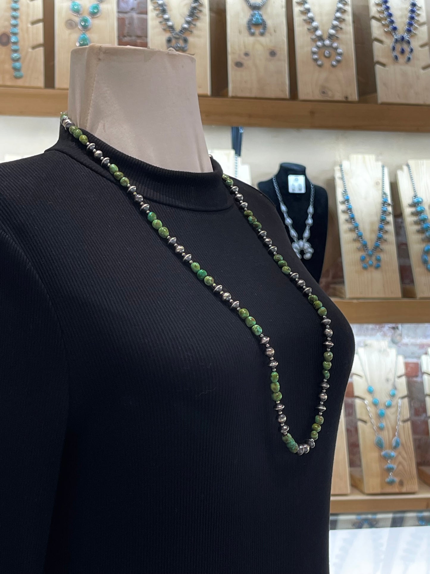 32” Sonoran Gold Beads w/ Navajo Style Pearls Necklace