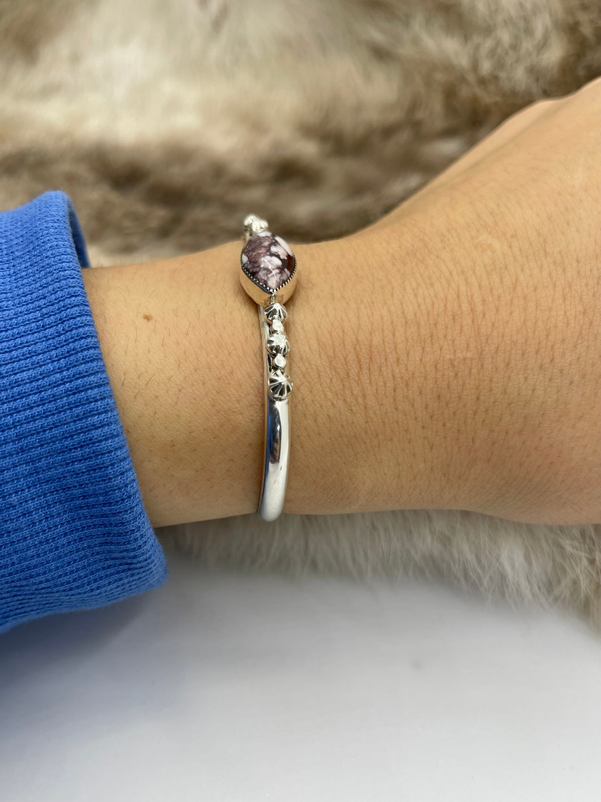 6.25”-7.5” Wild Horse Cuff by Michael Yazzie, Navajo