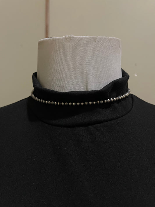 4mm Memory Wire Navajo Pearls Necklace