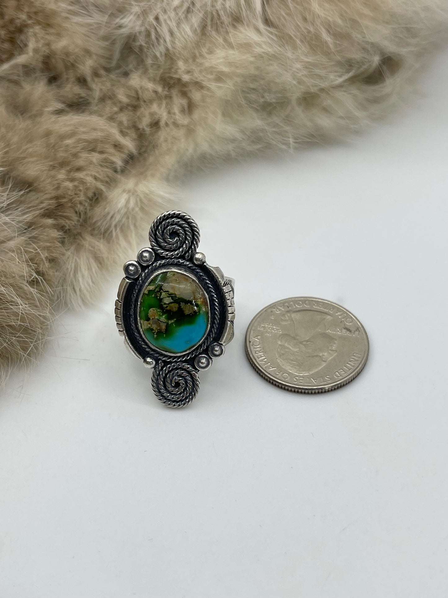 6.5 Sonoran Gold Turquoise Ring by Marita Benally, Navajo
