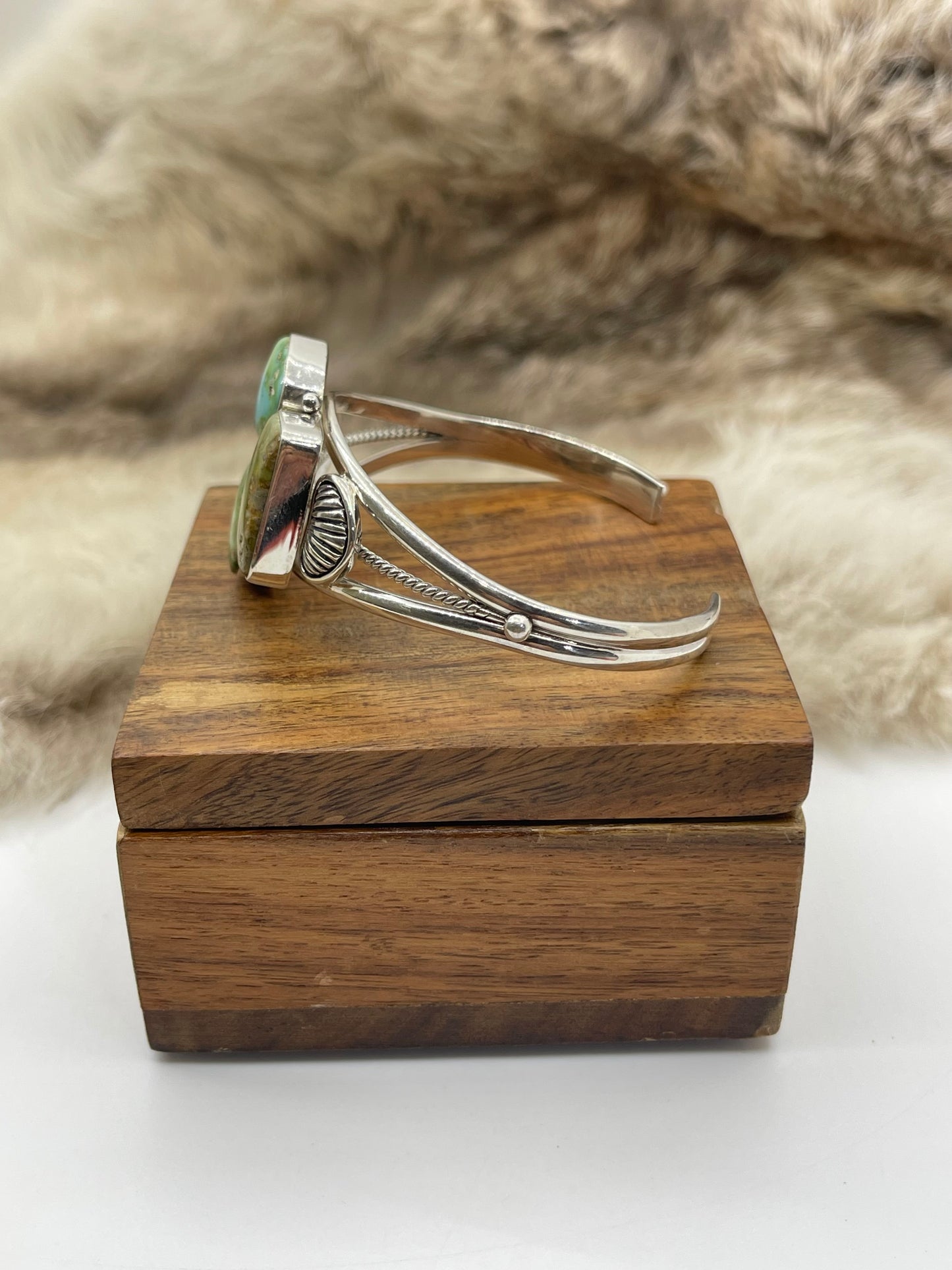 6”-8” 3 Stone Sonoran Gold Turquoise Cuff