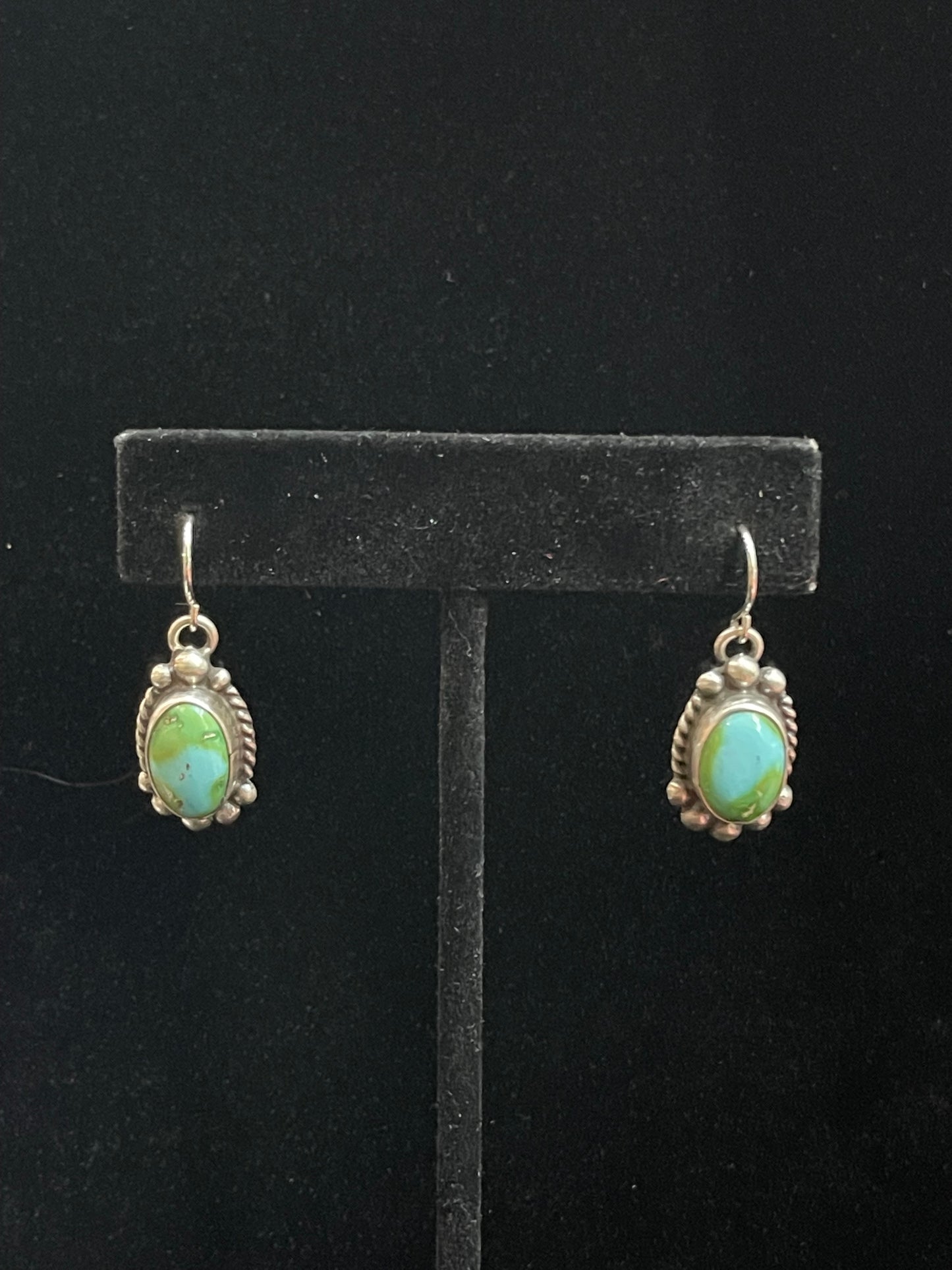 Sonoran Gold Turquoise Dangle Earrings by Donovan Skeet, Navajo