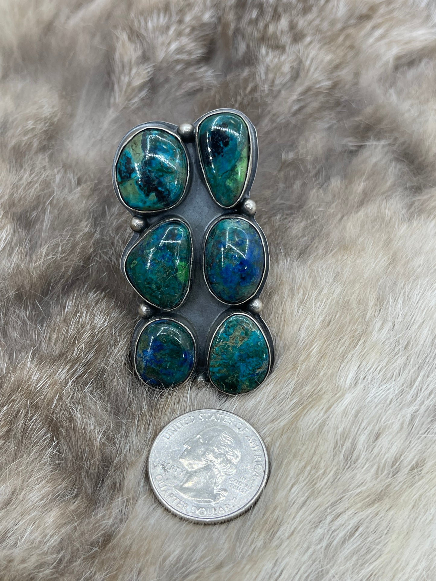12.5 Chrysocolla Ring by Boyd Ashley, Navajo