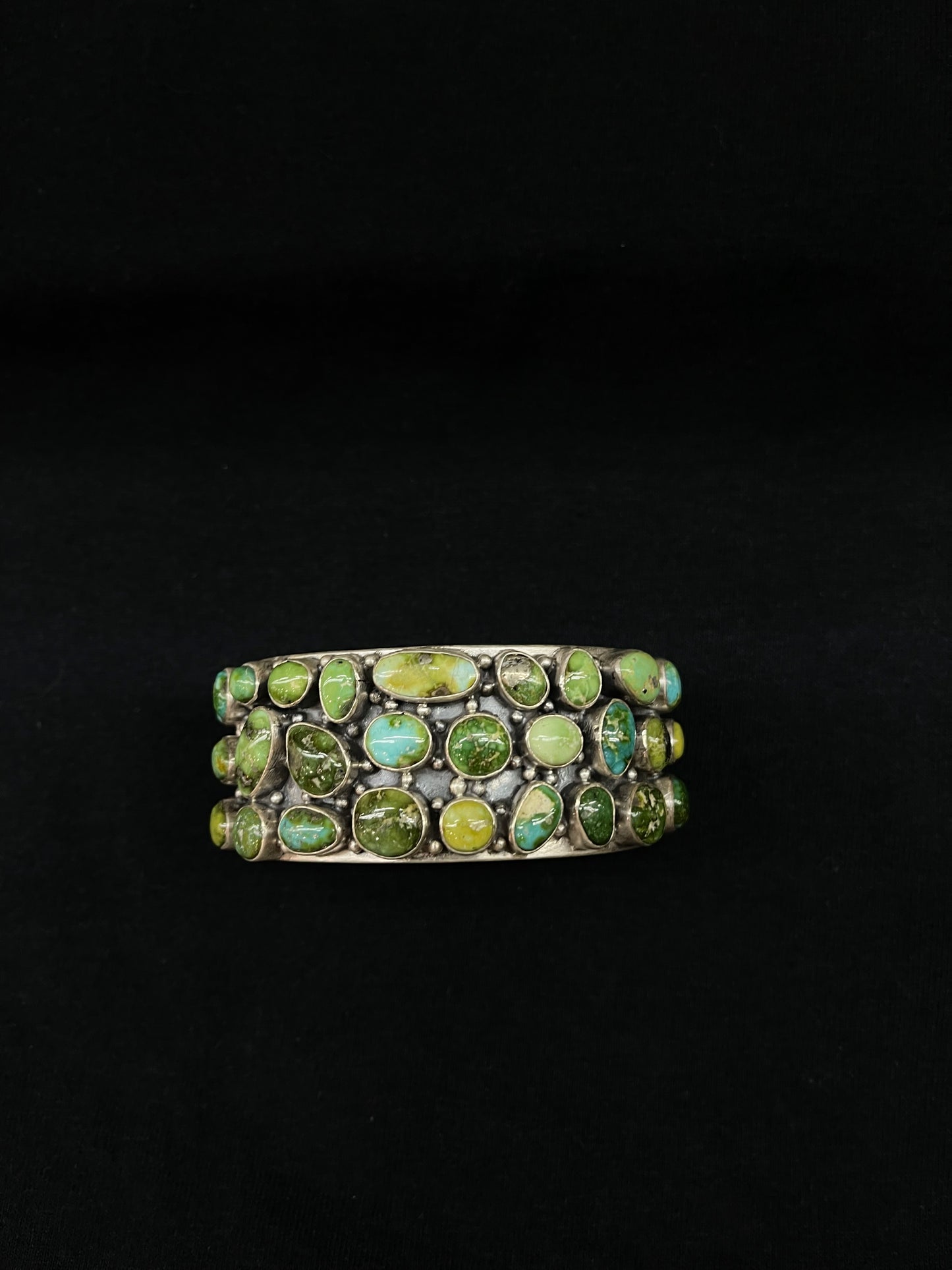 7" Sonoran Gold Turquoise Thick Cuff by Ned Nez, Navajo