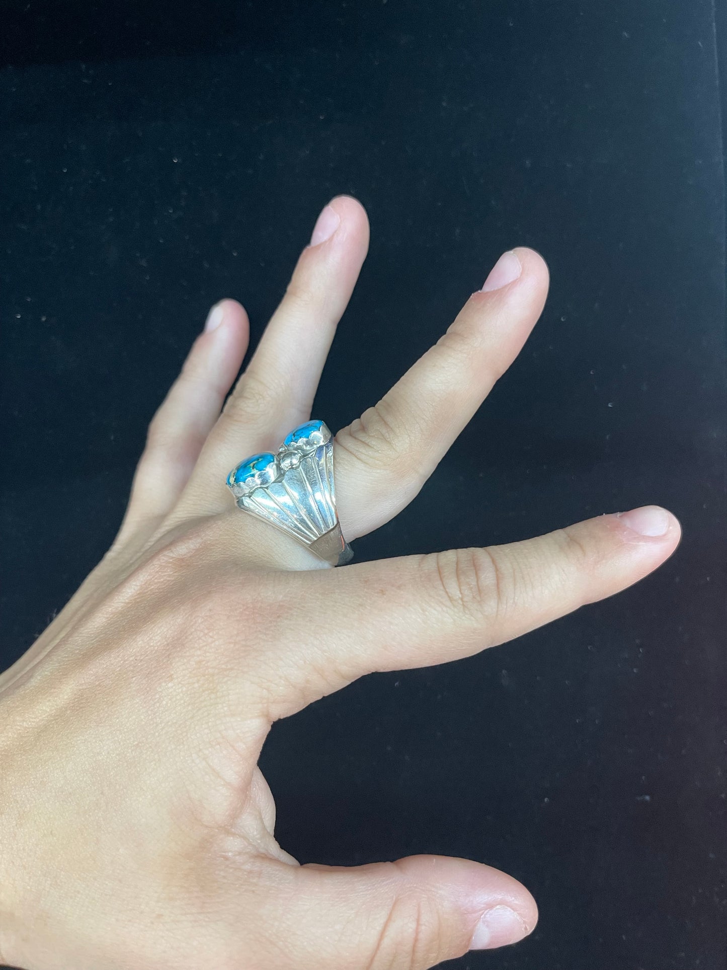 10.5 #8 Turquoise Ring by Anna Spencer, Navajo