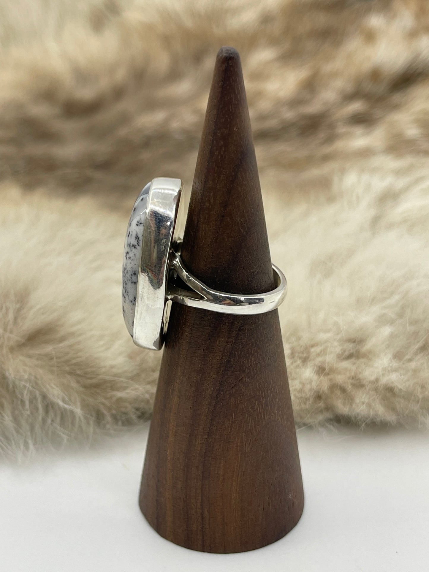 6.5 Dendrite Opal Ring by Lawrence Willie, Navajo
