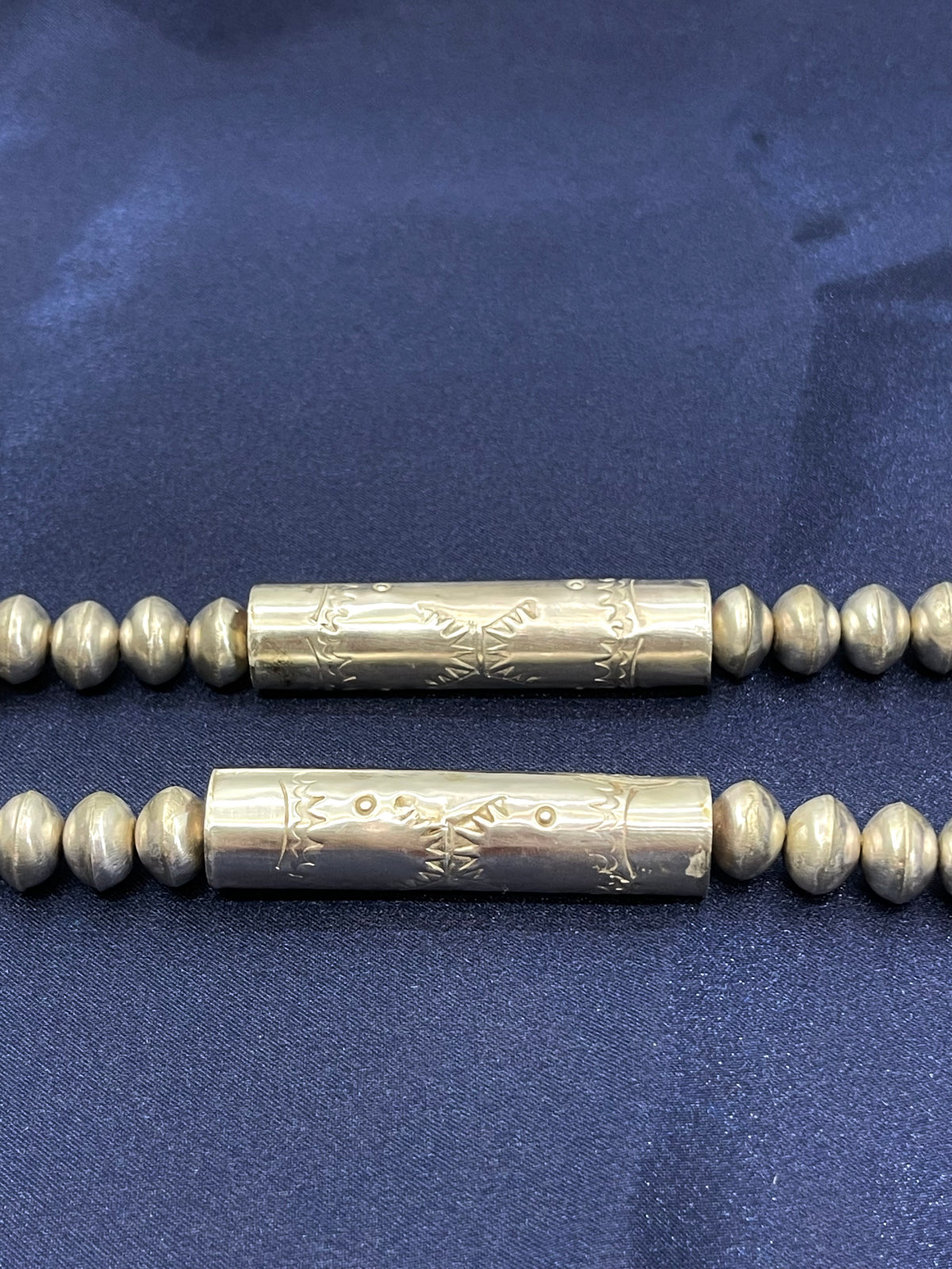 26" Handmade Navajo Pearl Necklace & Earring Set by Tylena Nez, Navajo