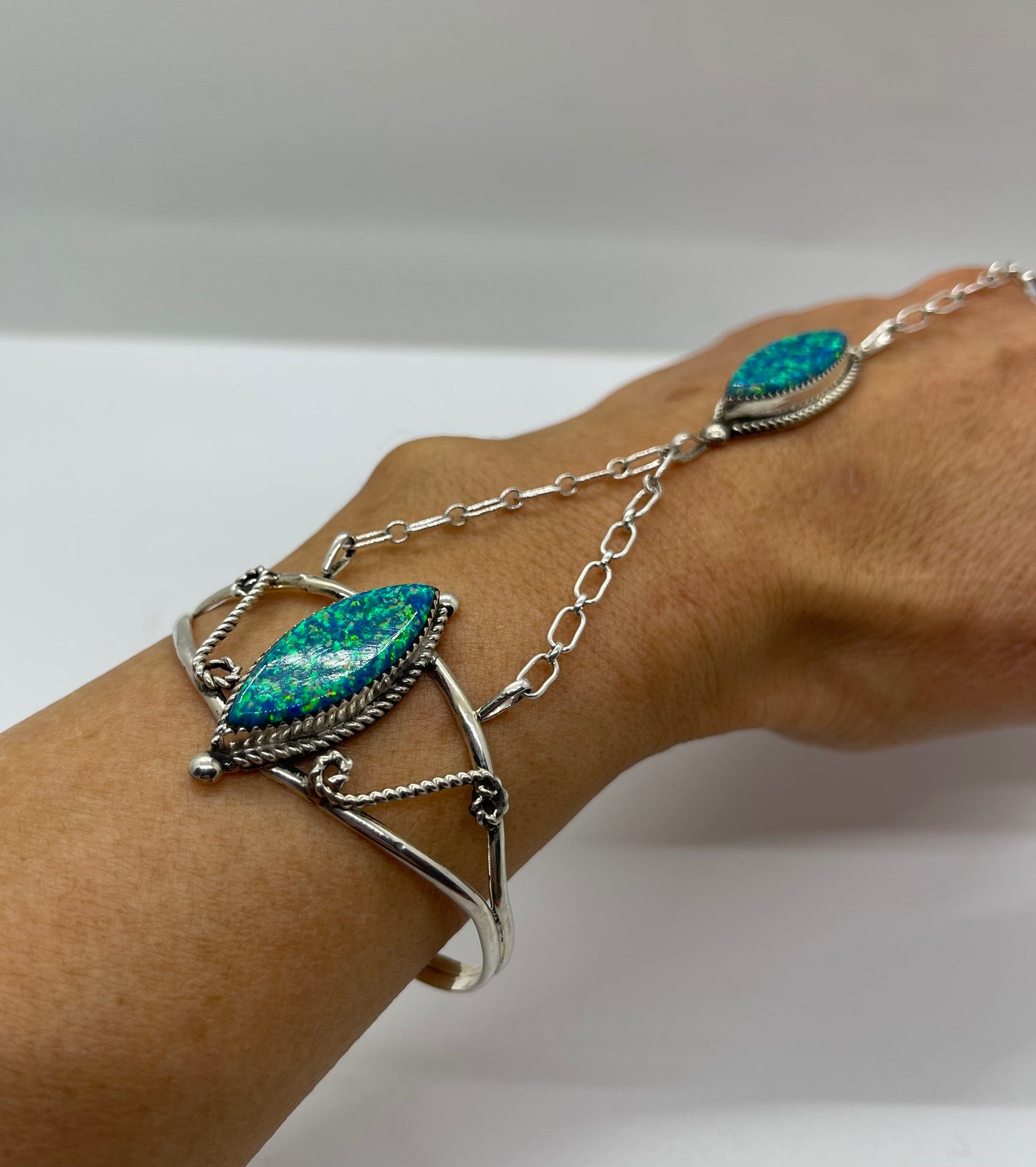 4 1/2"- 6 1/4" 6.0-9.0 Opal Princess Cuff by Kalana Hustito, Zuni
