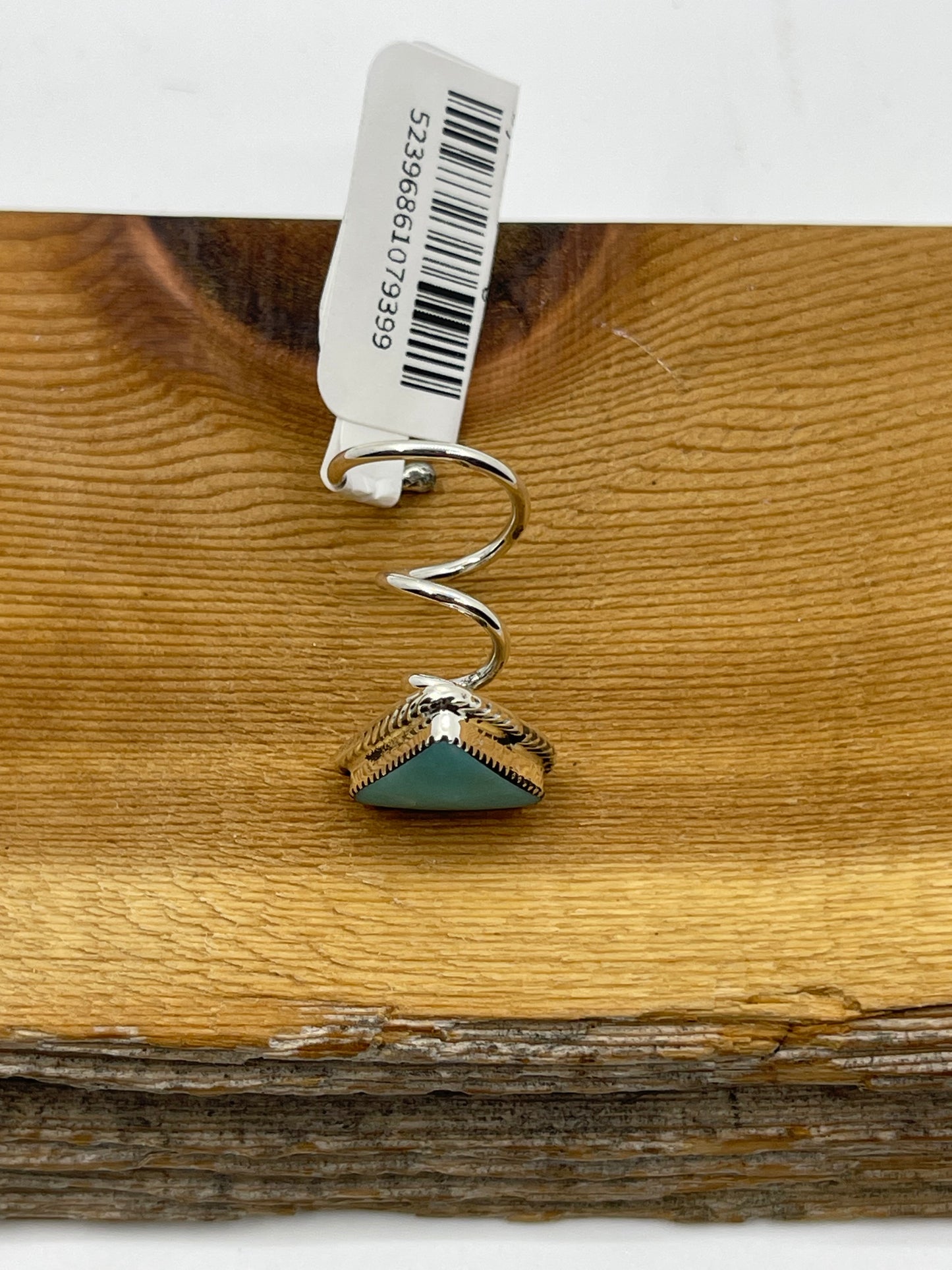 Turquoise Triangle Hair Screw In Pin by Leona Delgarito, Navajo