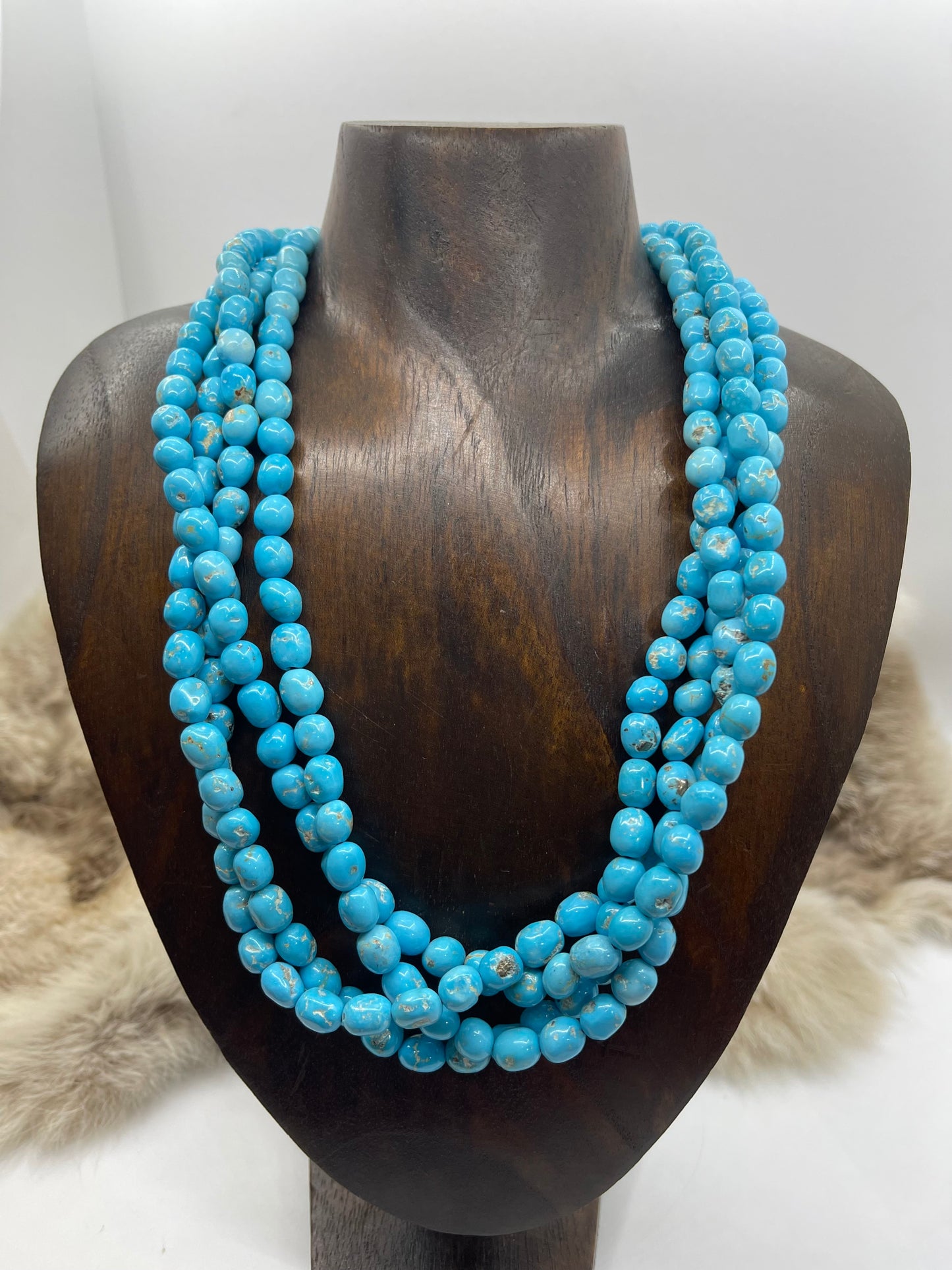 20" 4 Stand Natural Sleeping Beauty Nugget Necklace