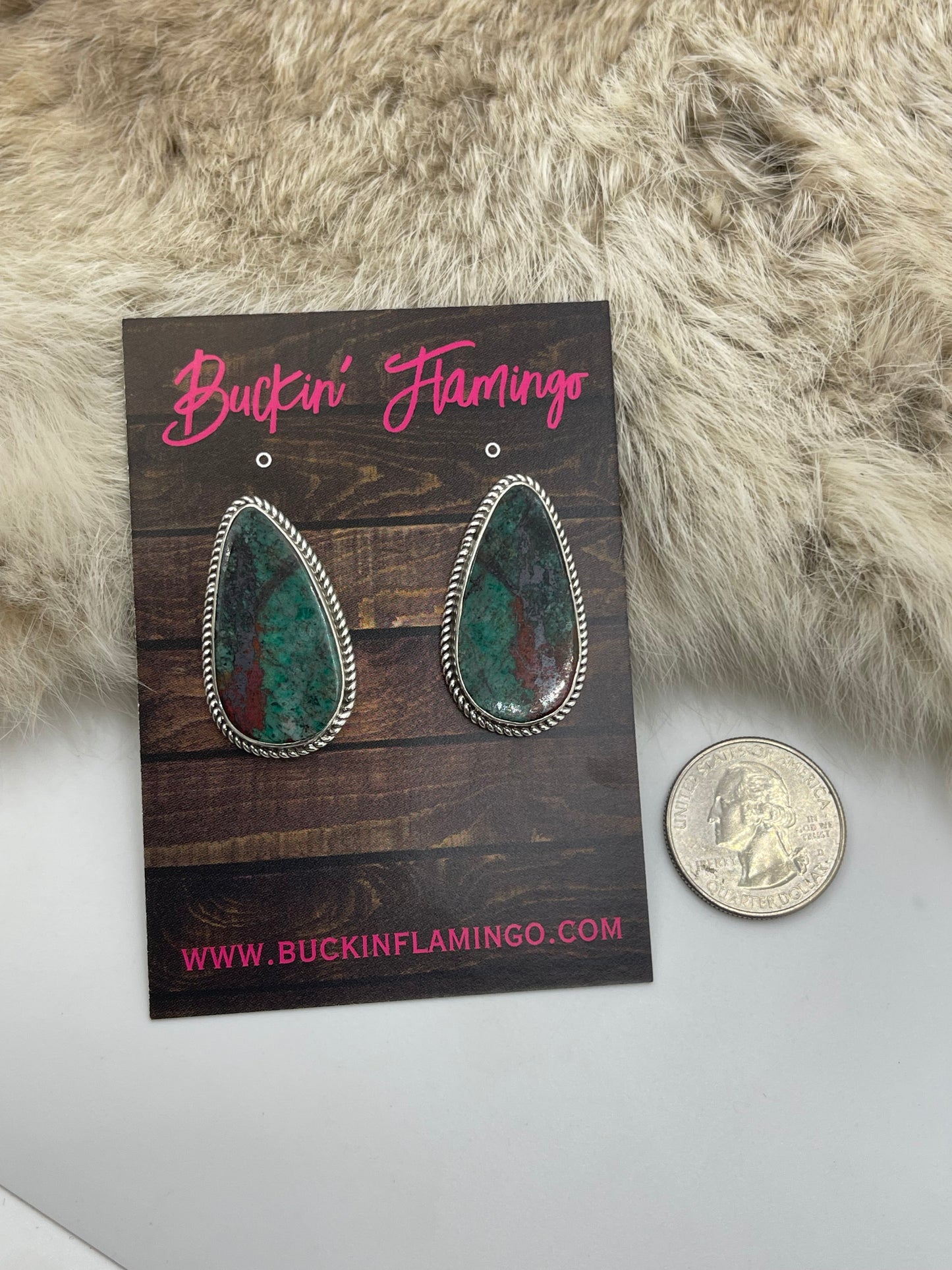 White Buffalo Post Earring by Paul Largo, Navajo