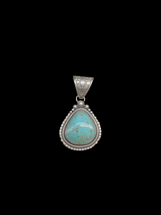 10.9mm Bale Kingman Turquoise Pendant by Zia