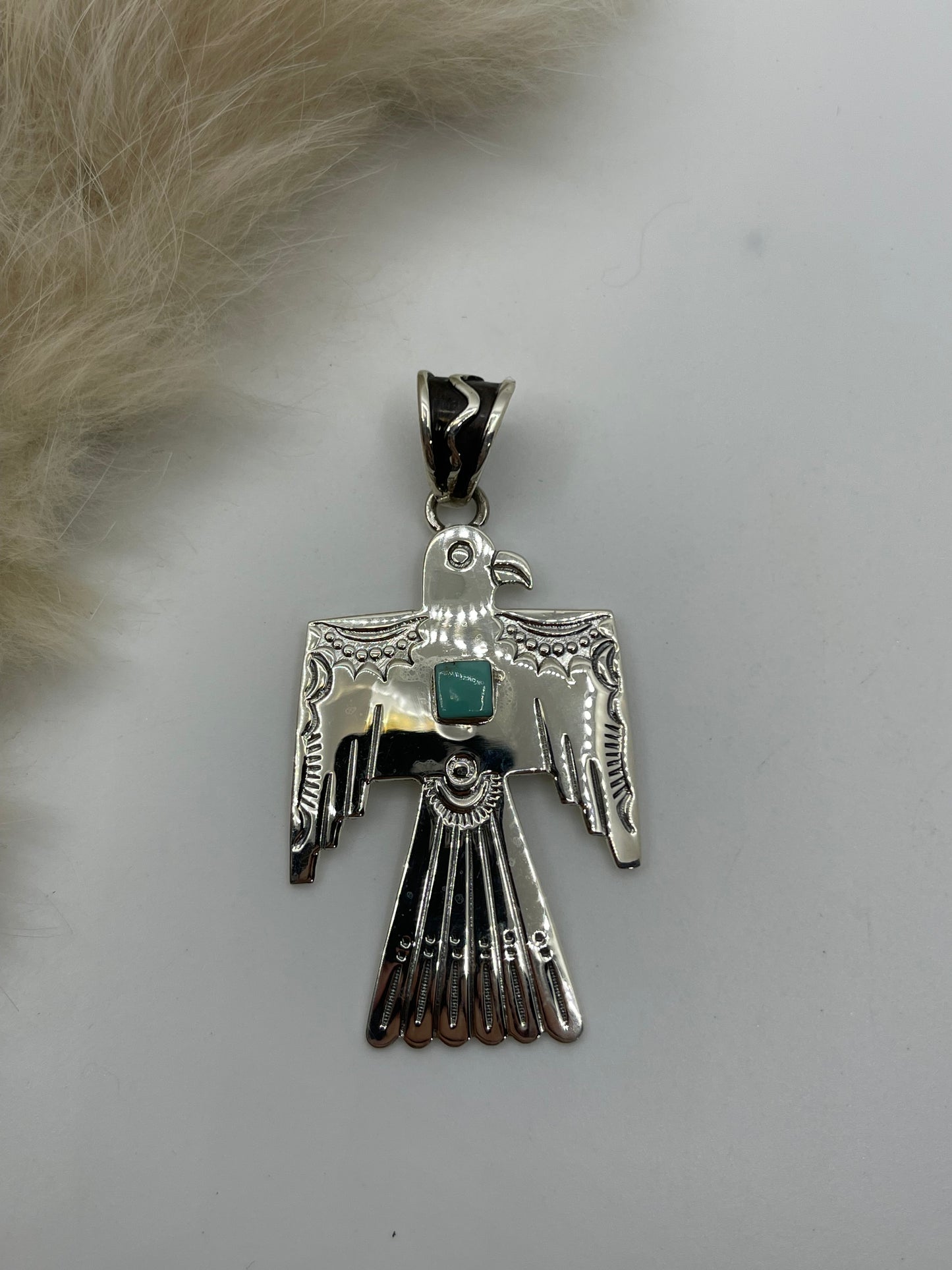 Thunderbird Pendant 7.7mm bale by Brandon Berlin, Navajo