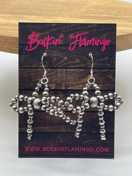 3mm-7mm Dangle Navajo Pearl Bow Earrings