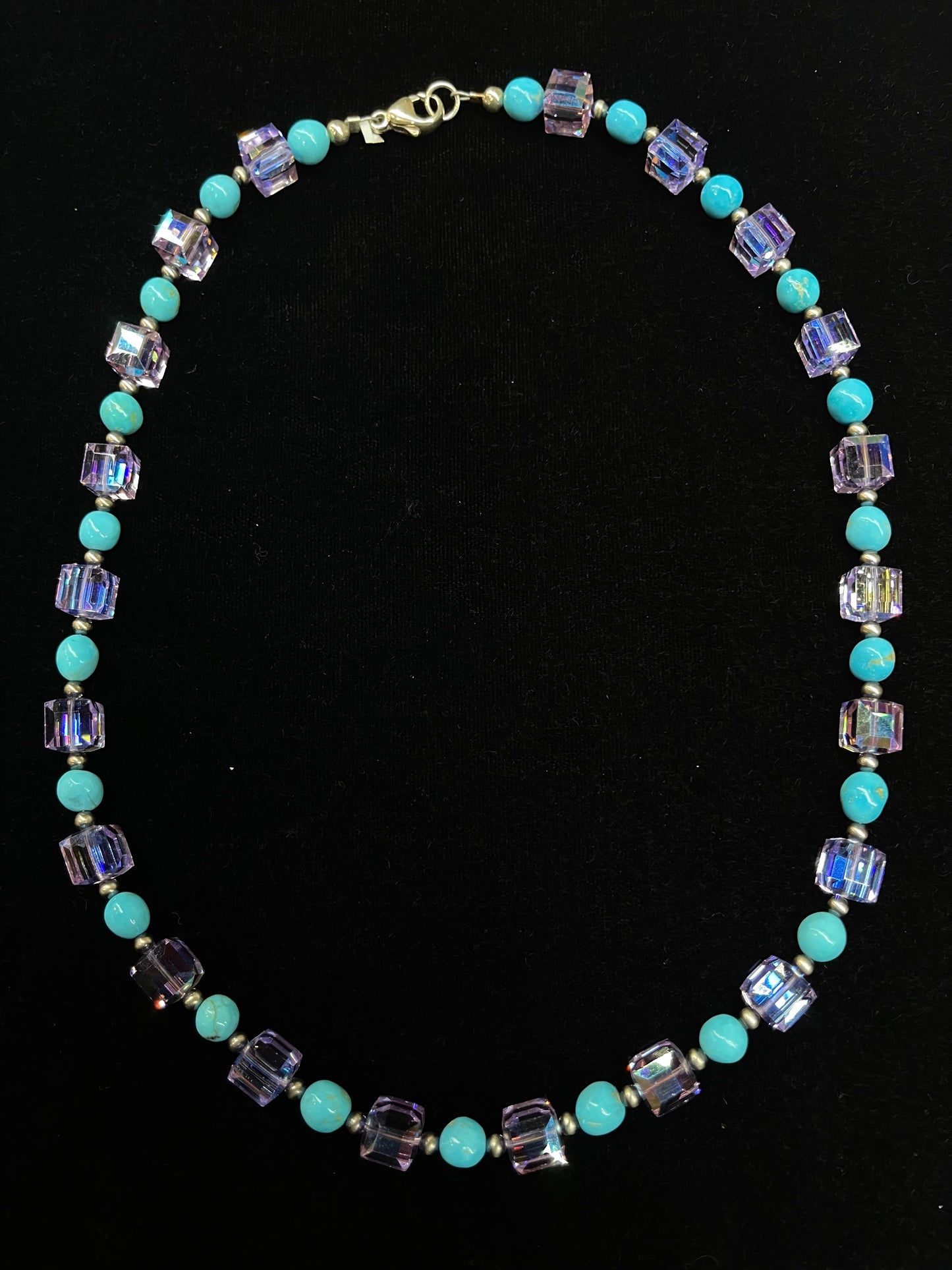 LOT 72 B 8/2 18" Swarovski Crystals and Sleeping Beauty Turquoise Necklace